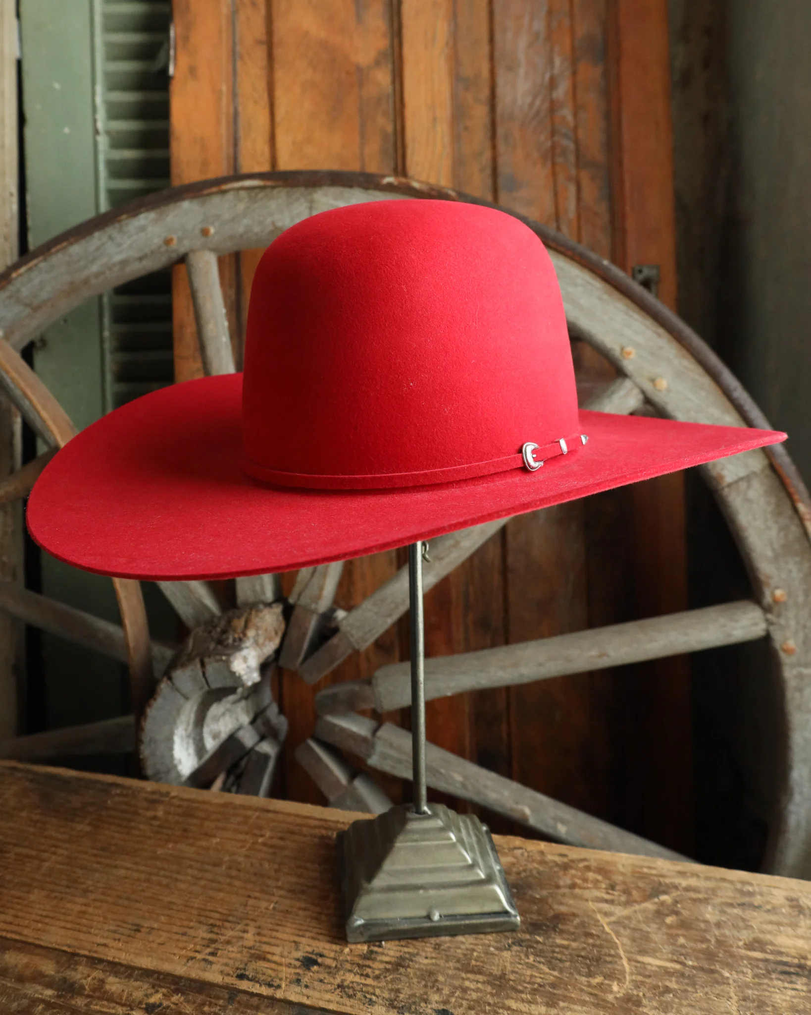 Maverick Brand 7X Open Crown Hat- Red