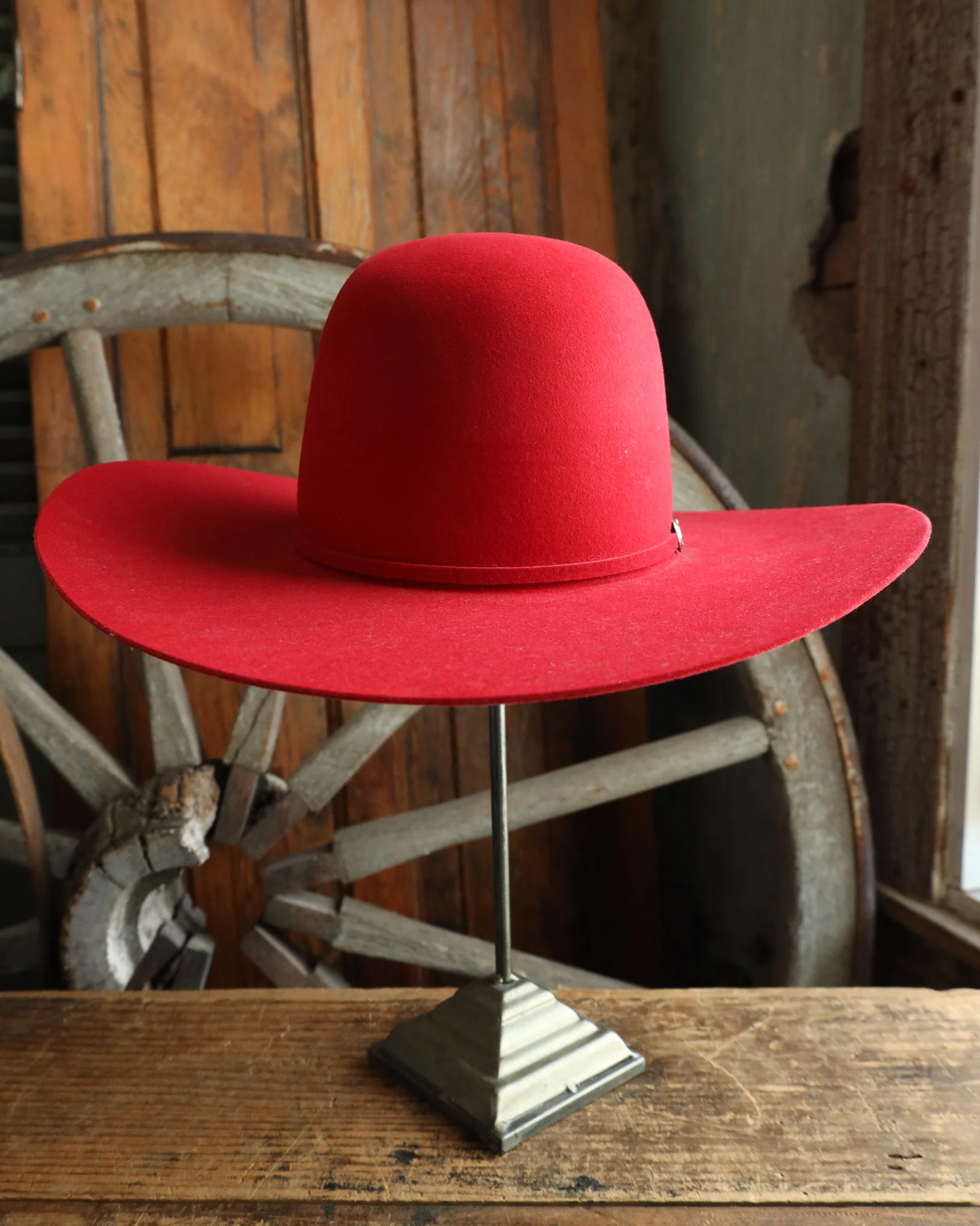 Maverick Brand 7X Open Crown Hat- Red - Image 2