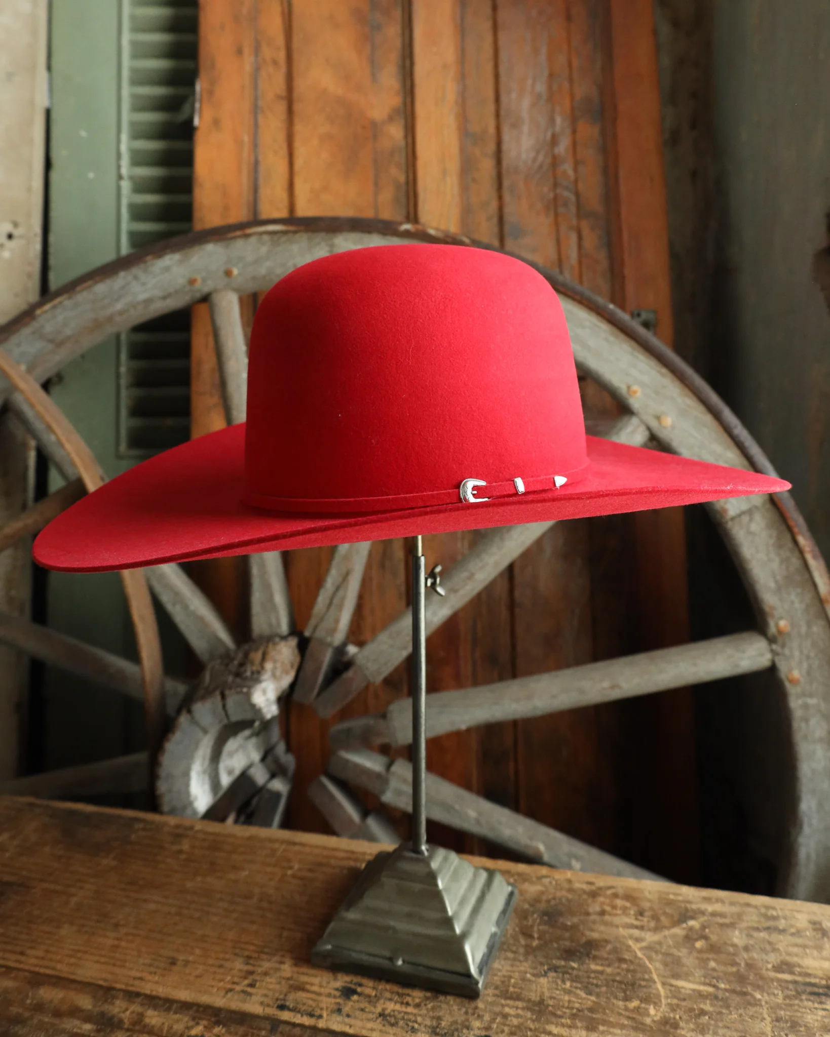 Maverick Brand 7X Open Crown Hat- Red - Image 4