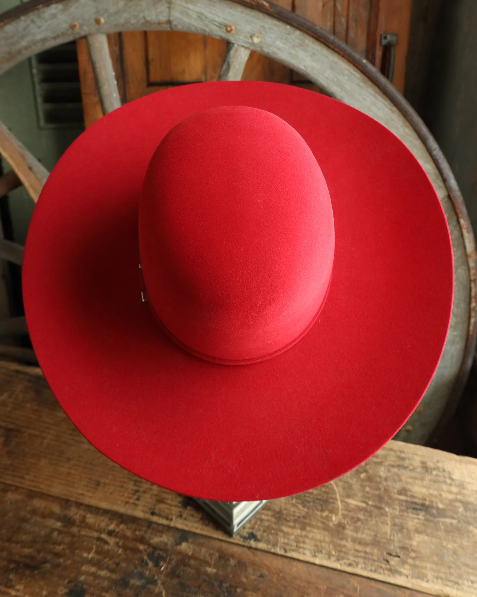 Maverick Brand 7X Open Crown Hat- Red - Image 5