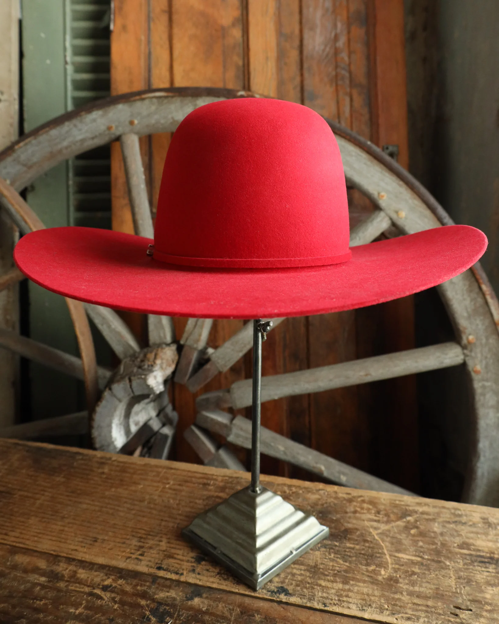 Maverick Brand 7X Open Crown Hat- Red - Image 6