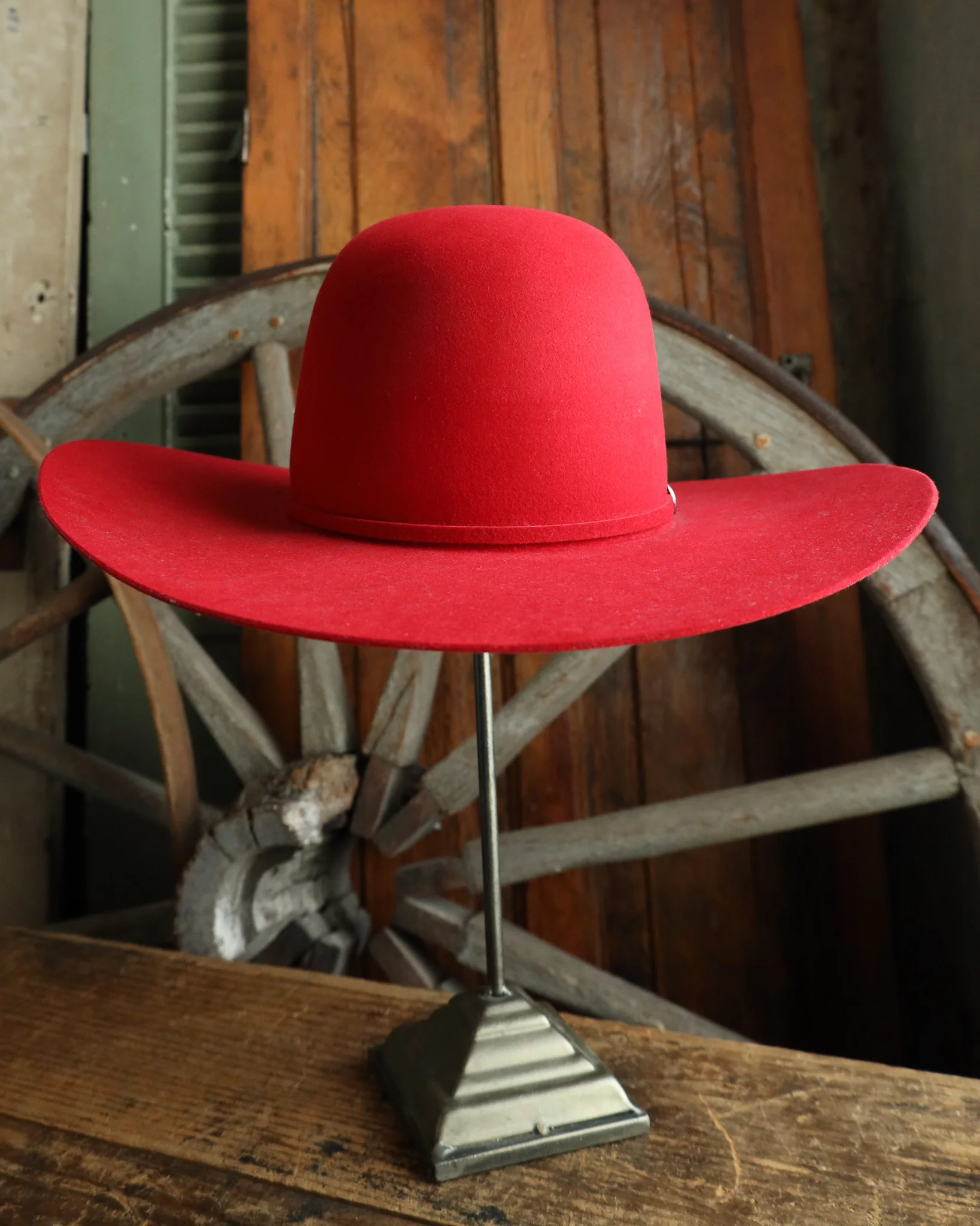 Maverick Brand 7X Open Crown Hat- Red - Image 8