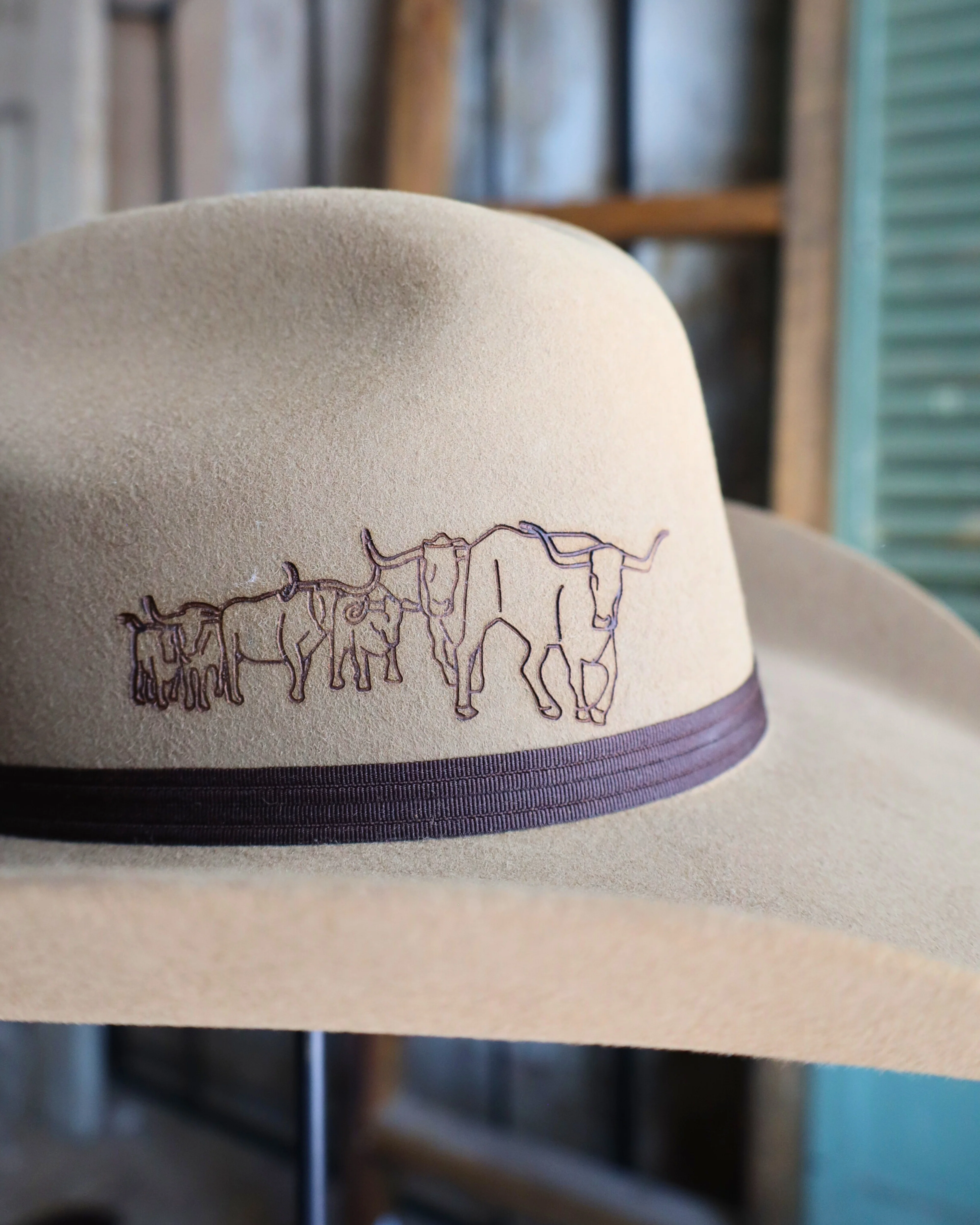 CATTLE DRIVE FAWN WOOL HAT - Image 12