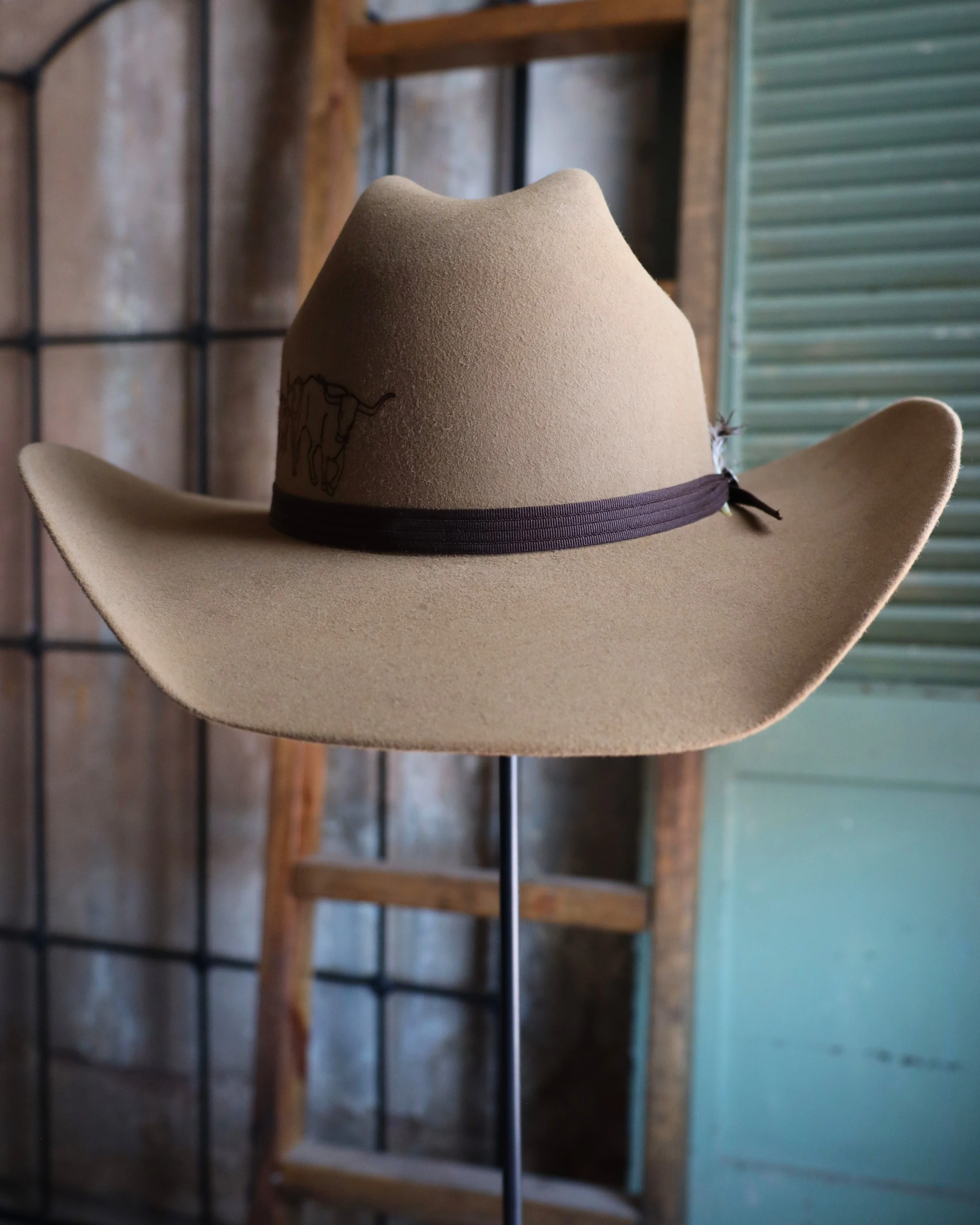 CATTLE DRIVE FAWN WOOL HAT - Image 4