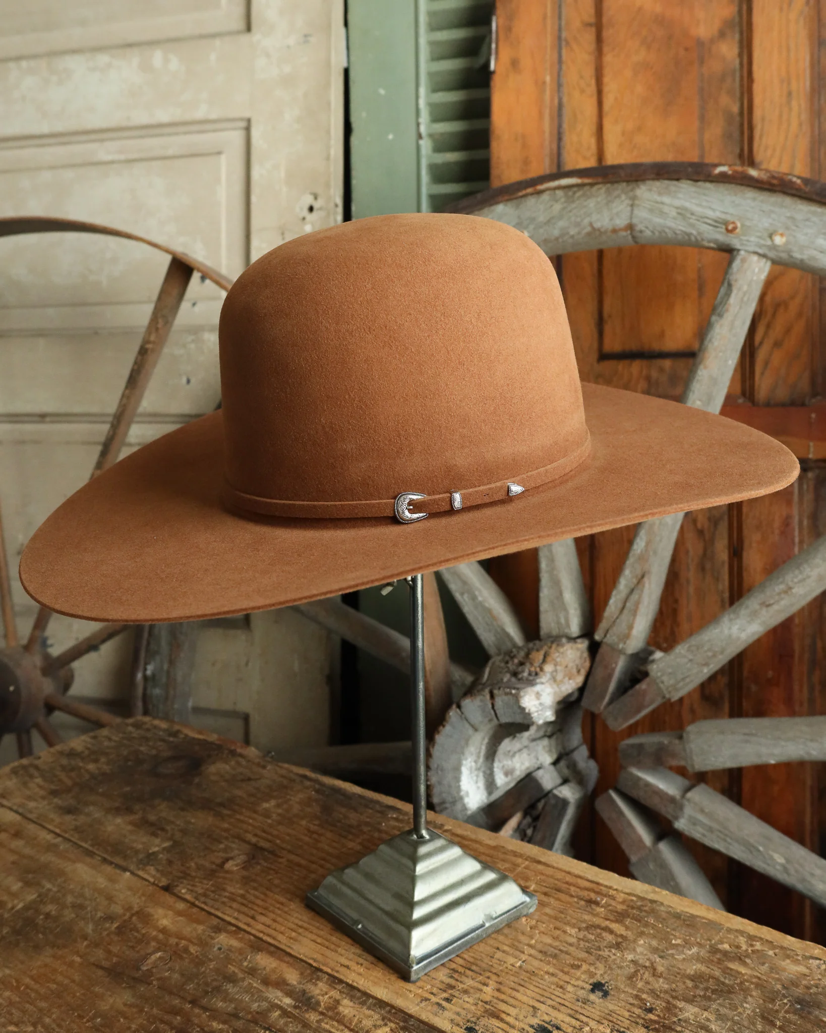 Maverick Brand 7X Open Crown Hat- Walnut