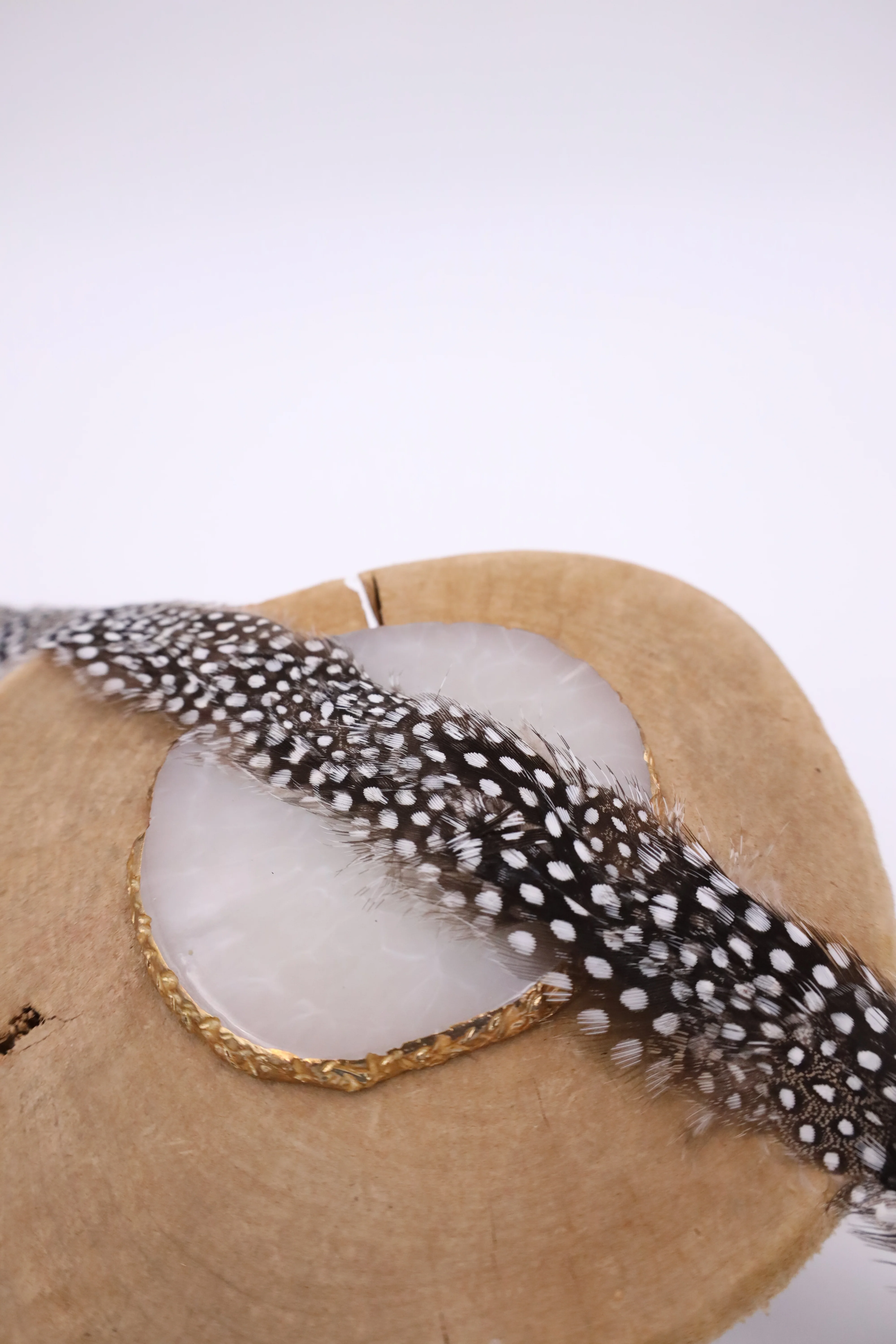 BLACK AND WHITE DOT FEATHER HATBAND - Image 3