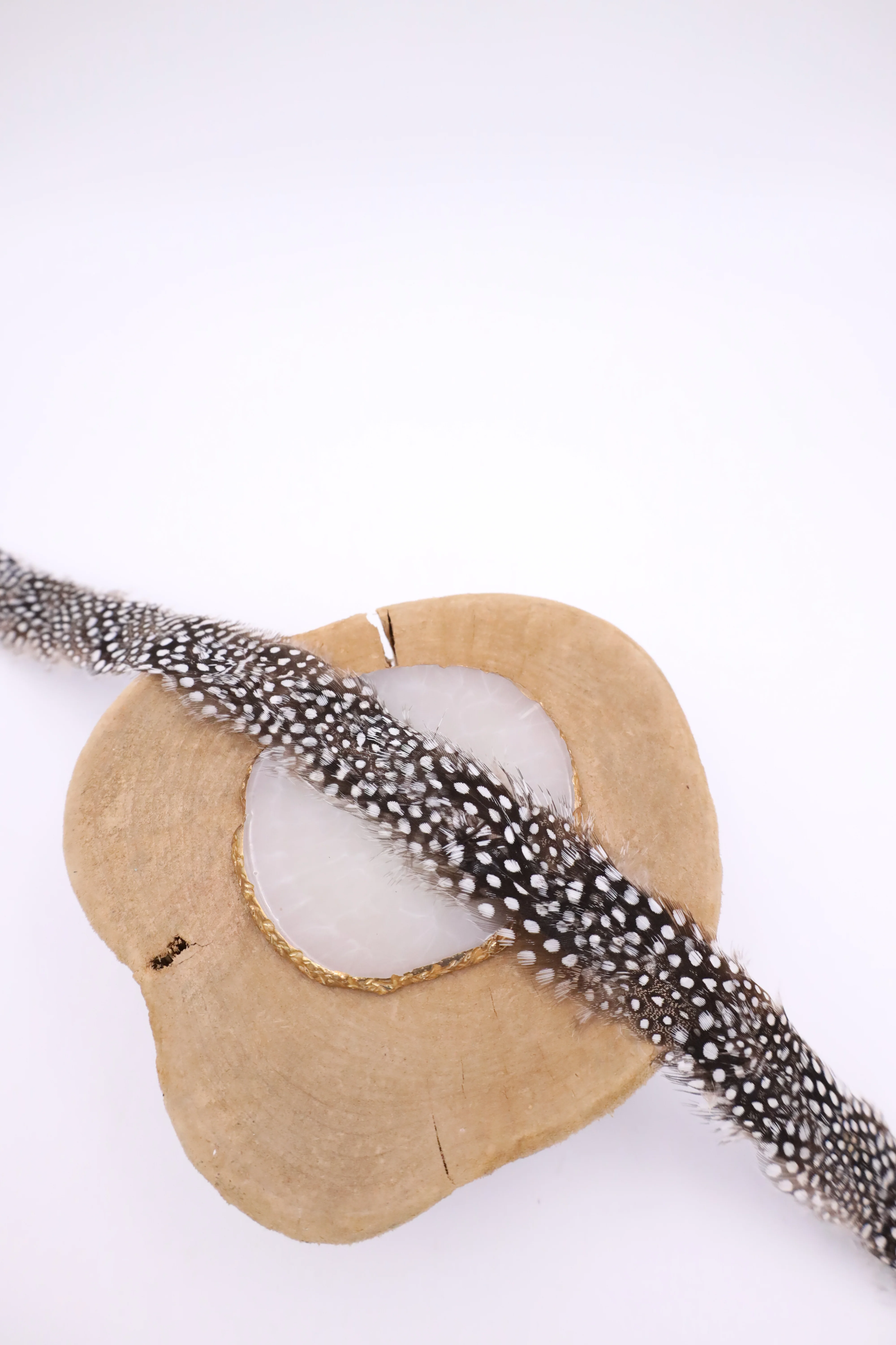 BLACK AND WHITE DOT FEATHER HATBAND - Image 5