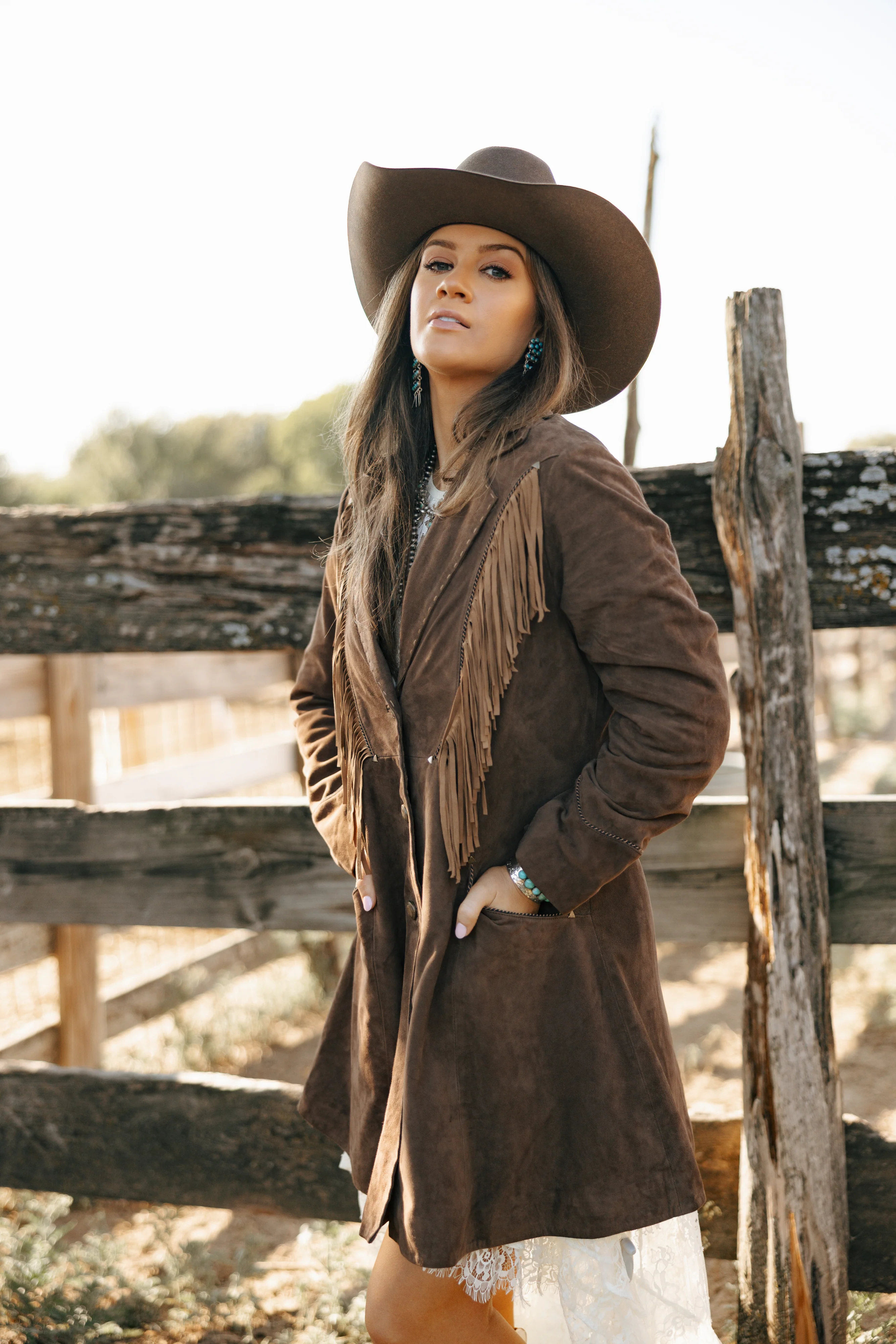Scully Chocolate Fringe 3/4 Suede Jacket - Image 5