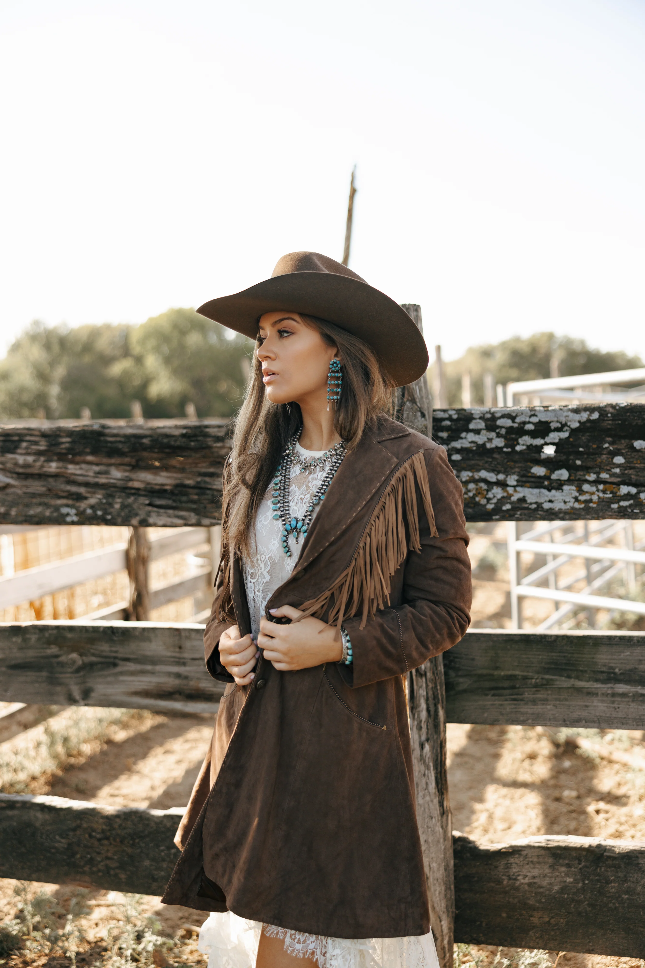 Scully Chocolate Fringe 3/4 Suede Jacket - Image 6