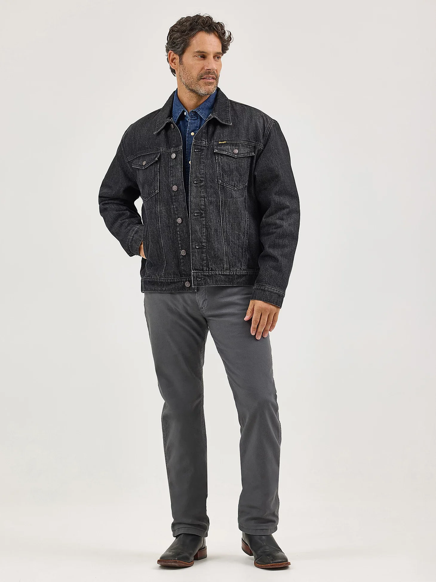 Wrangler Flannel Lined Western Denim Jacket - Image 2