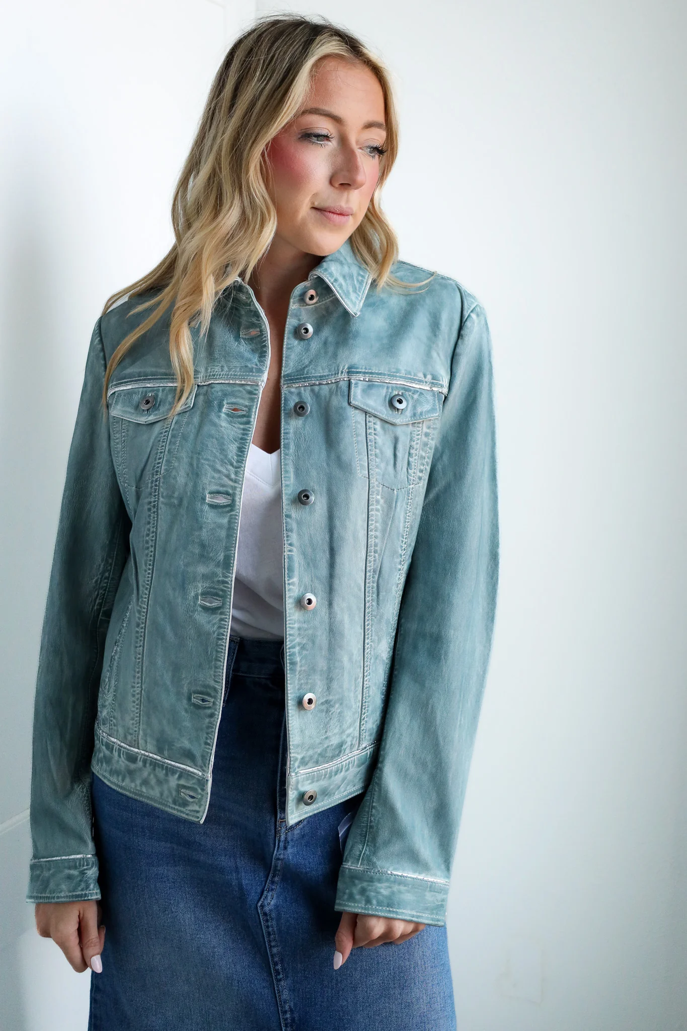 Scully Denim Leather Classic Jean Jacket - Image 3