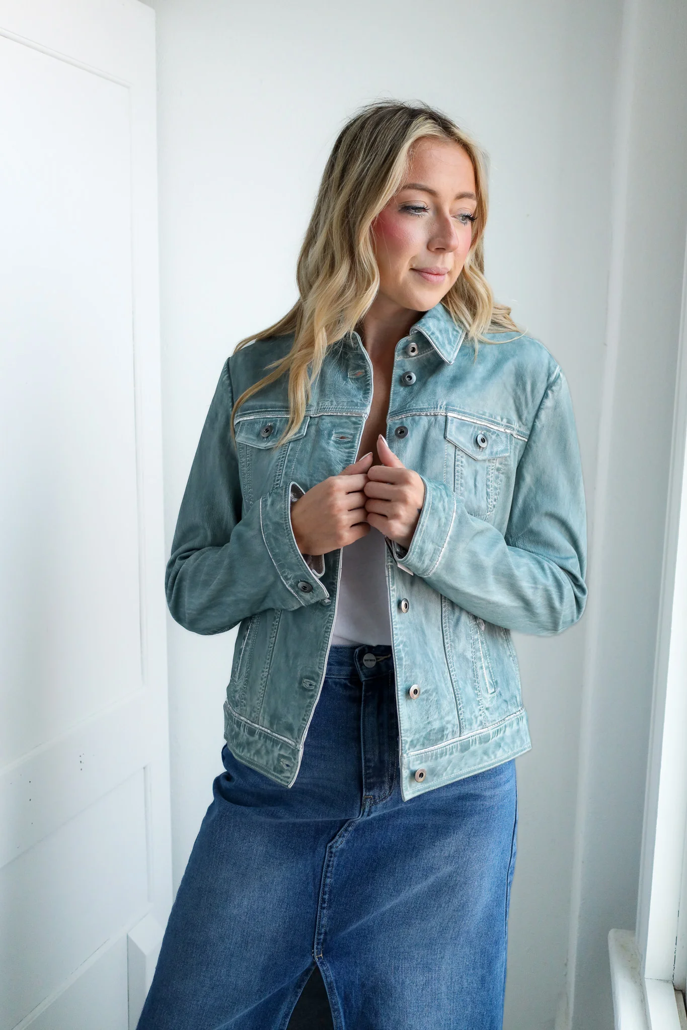 Scully Denim Leather Classic Jean Jacket - Image 4