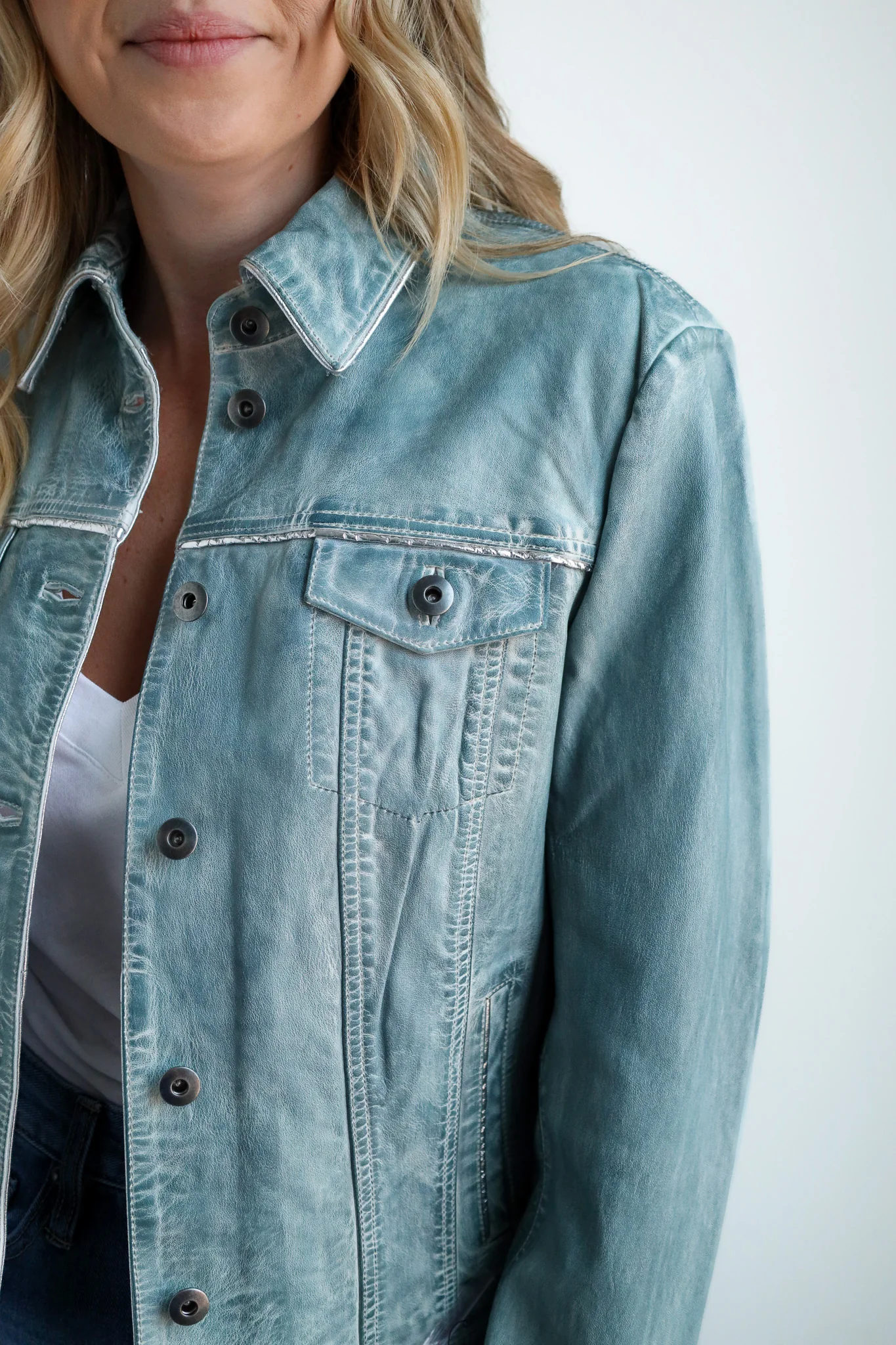 Scully Denim Leather Classic Jean Jacket - Image 5