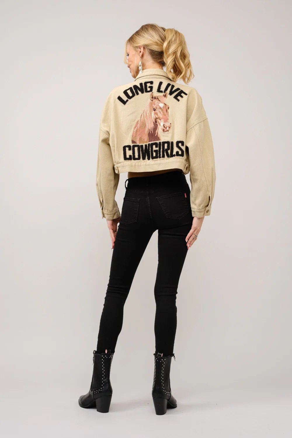 Blue B Long Live Cowgirls Patch Twill Denim Jacket - Image 4