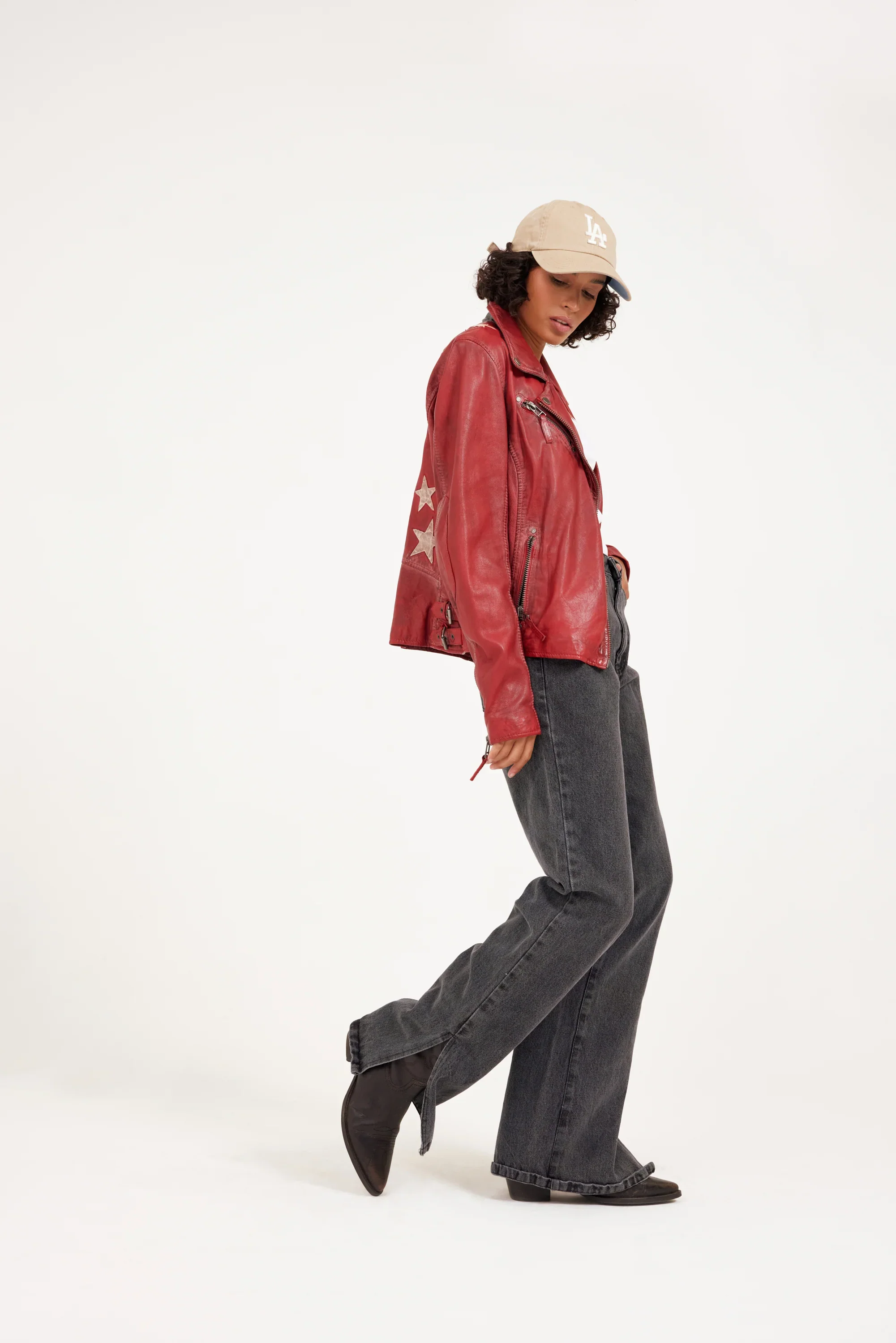 MAURITIUS WOMEN'S CHRISTY STAR WITH BUCKLES JACKET- RED - Image 4