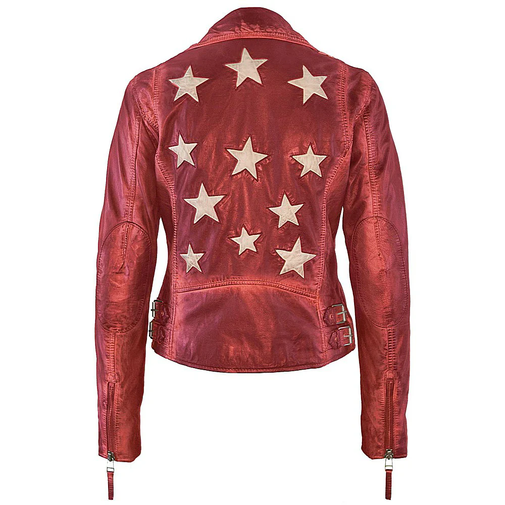 MAURITIUS WOMEN'S CHRISTY STAR WITH BUCKLES JACKET- RED - Image 9