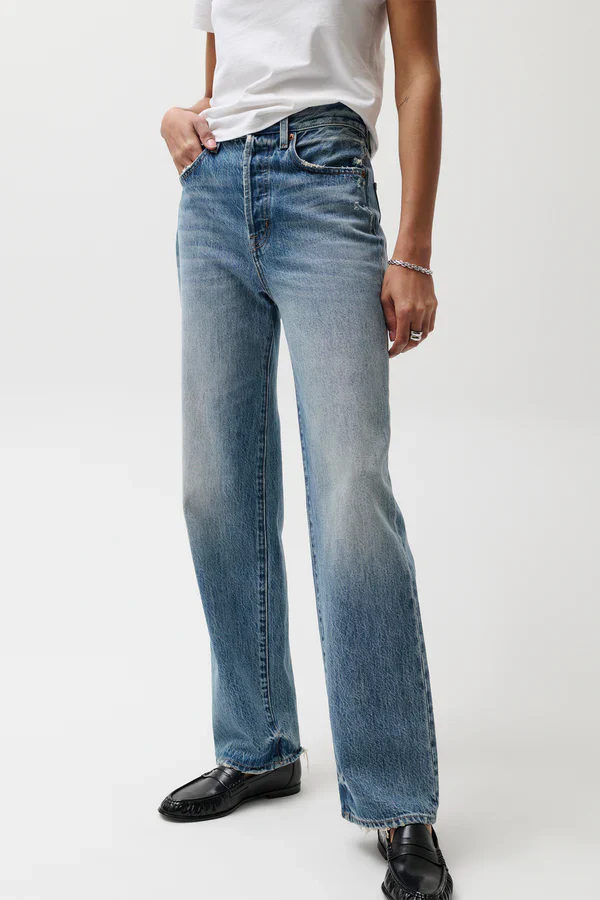 Pistola Cassie Super High Rise Straight Jean - Serpentine Vintage