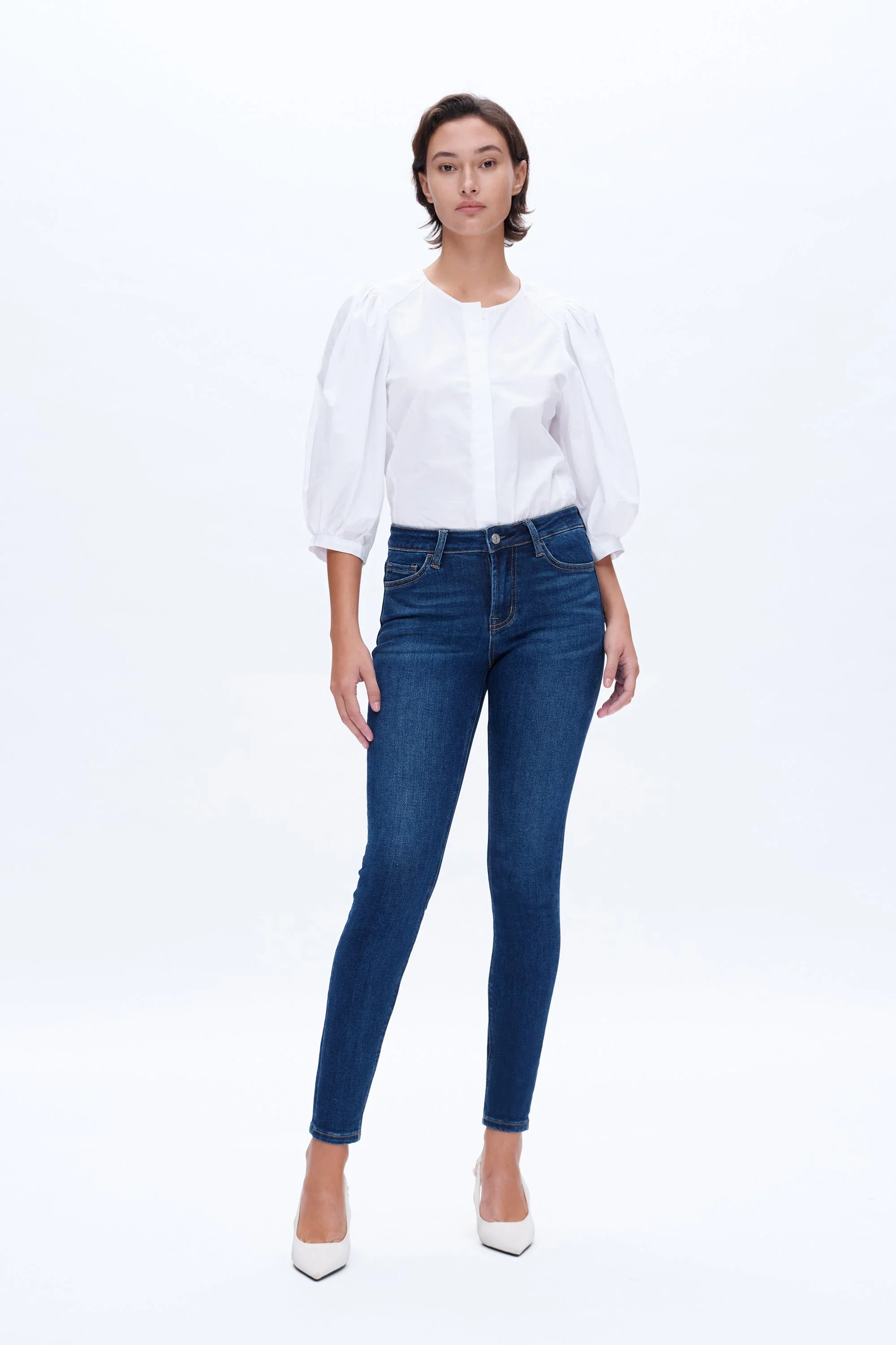 Emily Mid Rise Skinny Denim Jeans - Image 4
