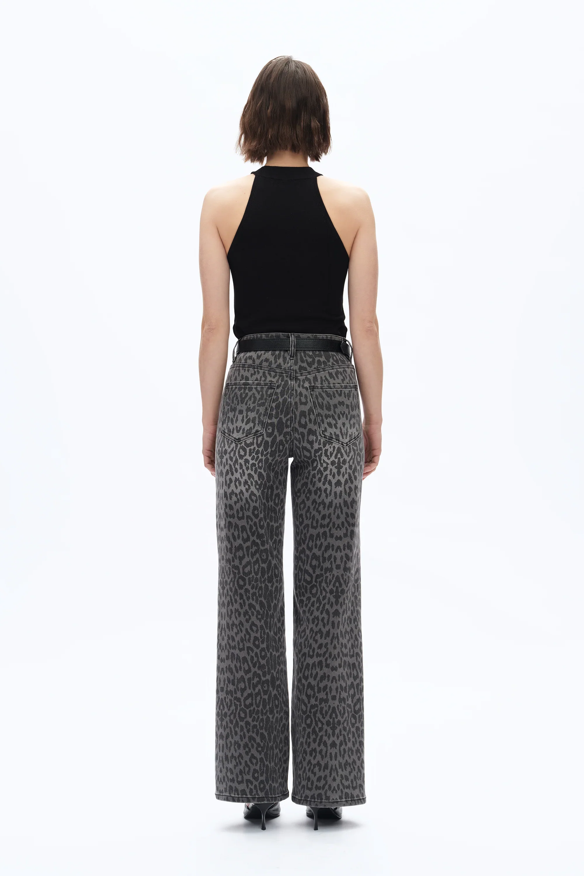 Bayeas Leopard Print Wide Leg Jeans - Image 3
