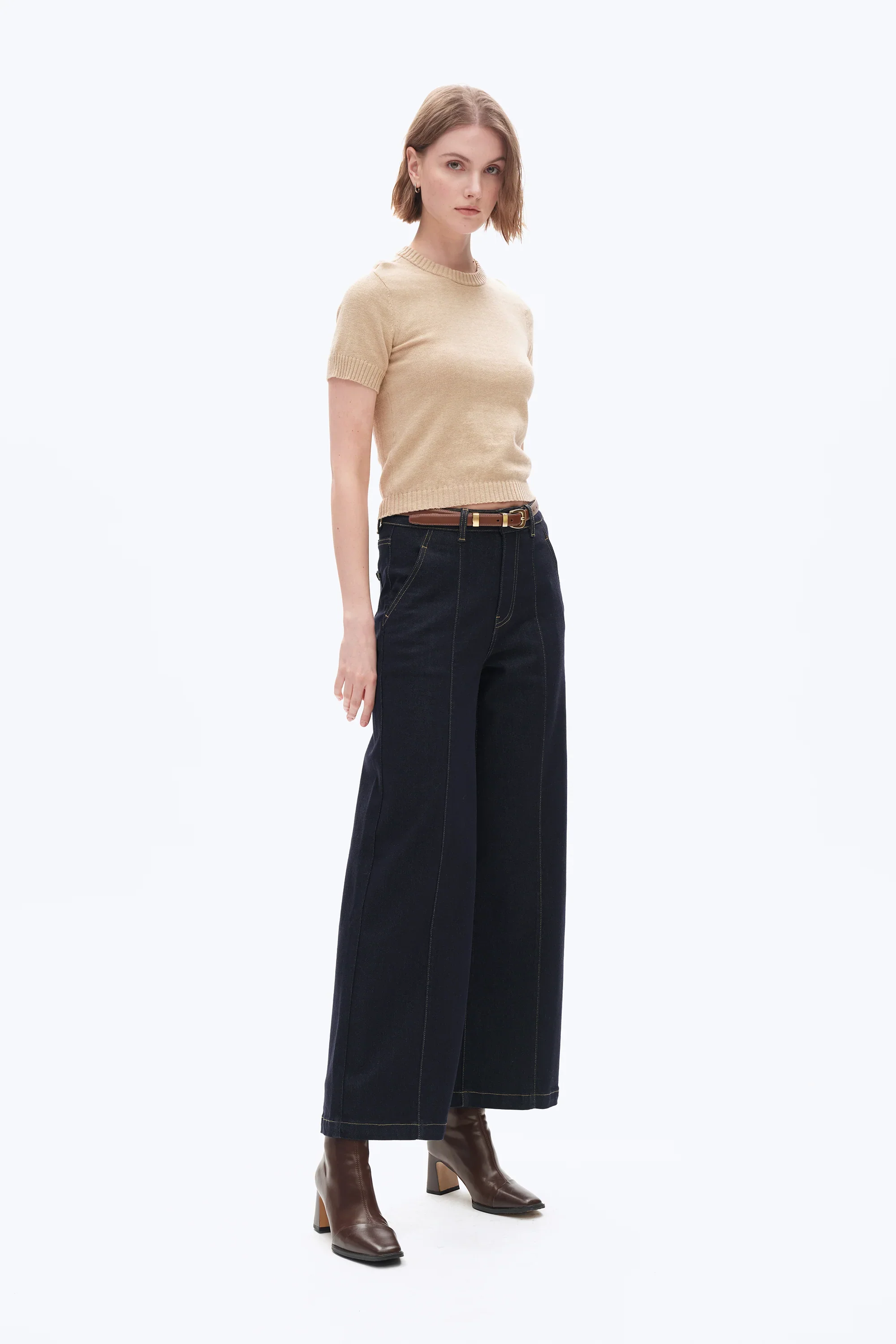 Bayeas Raw Denim Wide Leg Jeans - Image 4