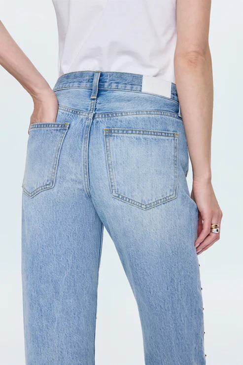 Pistola Lexi Mid Rise Bowed Straight Jean - Aries - Image 4