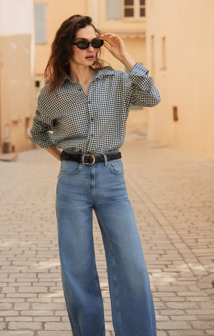 Z Supply Nova High Rise Wide Leg Denim Pant
