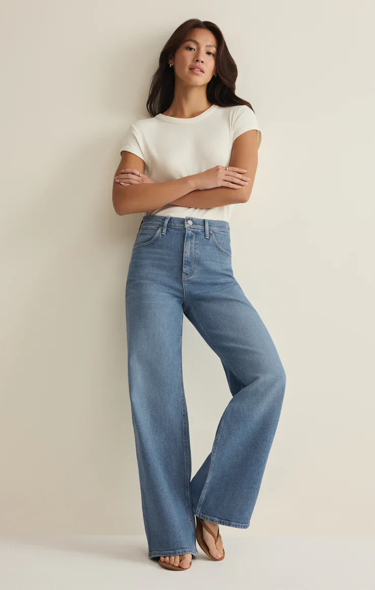 Z Supply Nova High Rise Wide Leg Denim Pant - Image 6