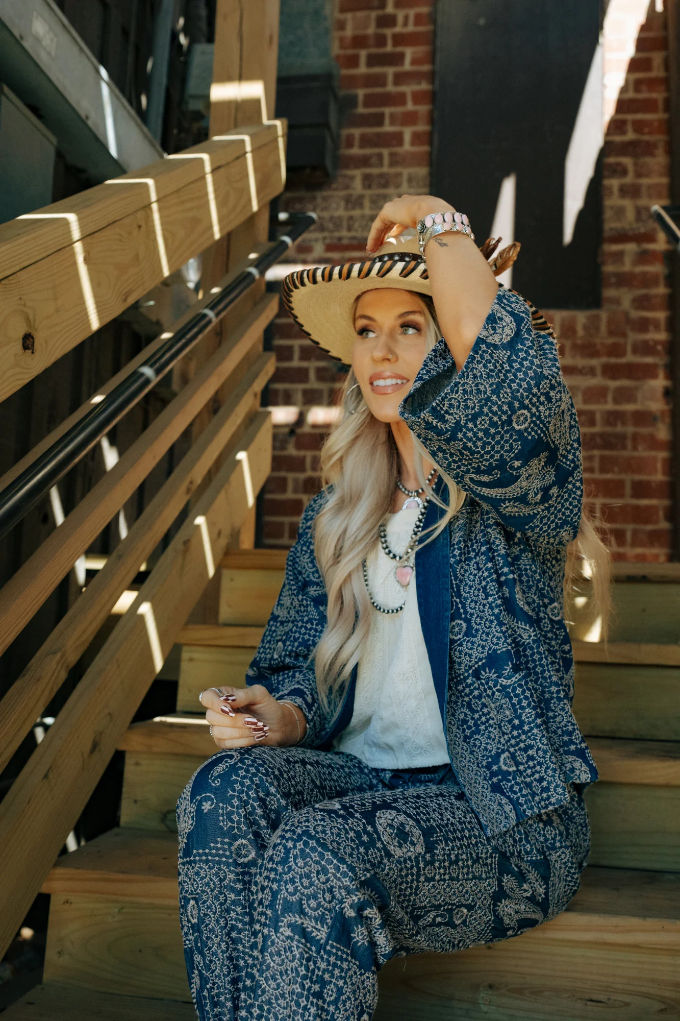 Johnny Was Sashiko Patchwork Denim Jogger - Image 3