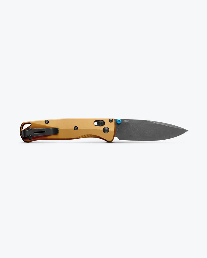 Benchmade Bugout AXIS Lock Knife Burnt Brass Aluminum - Image 3