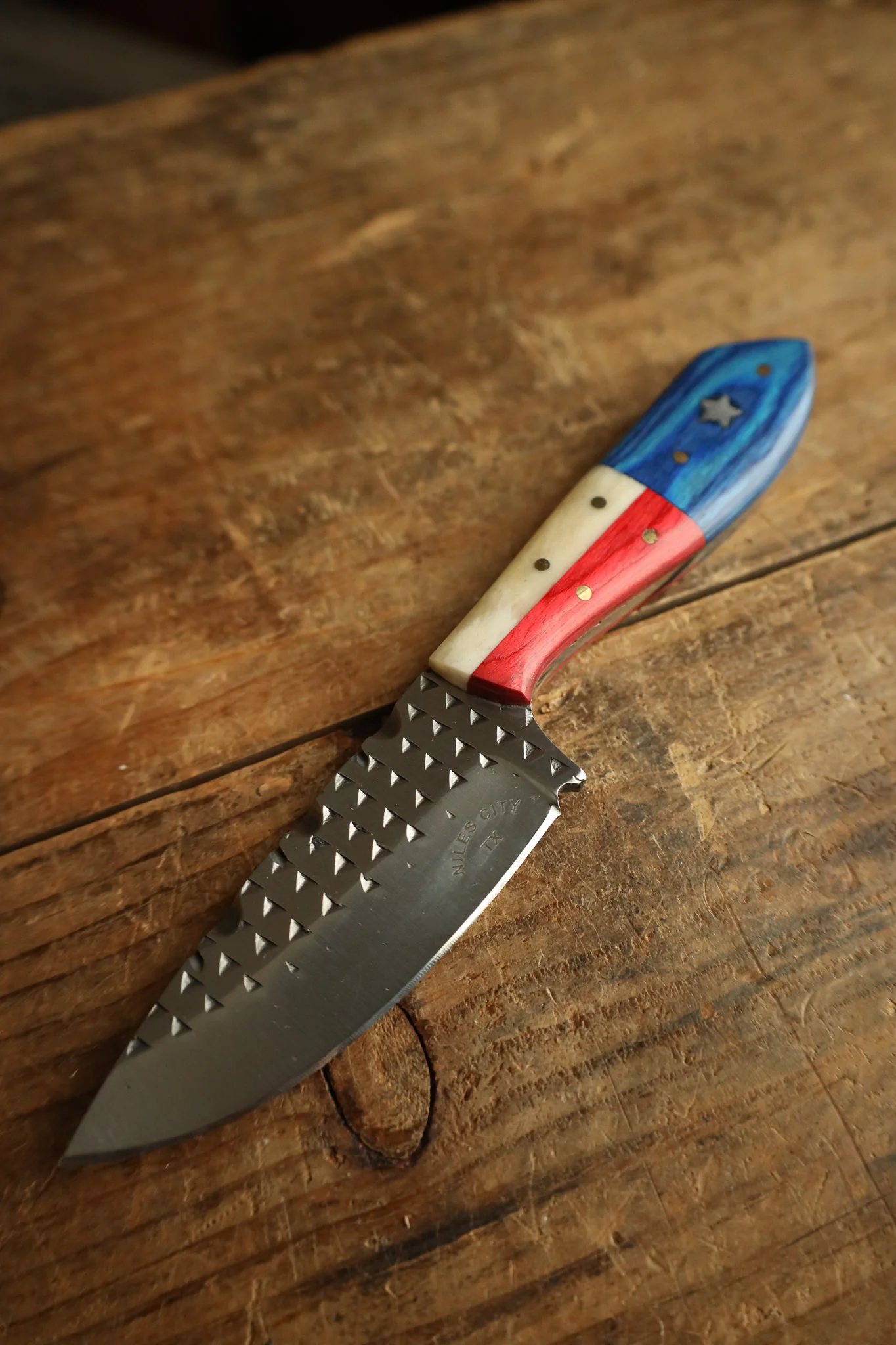 Niles City Knives Texas Flag Drop Point Blade Knife - Image 6