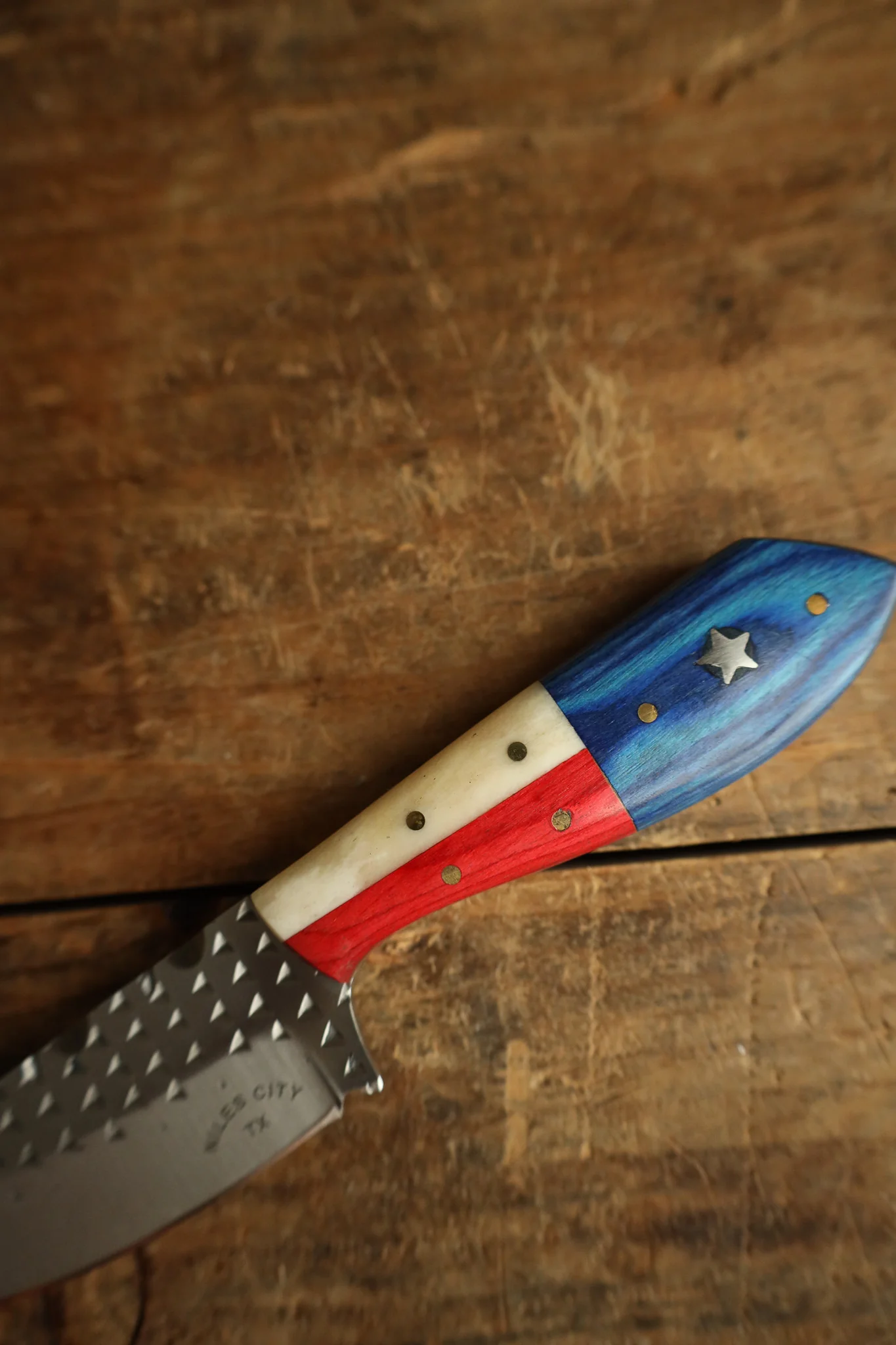 Niles City Knives Texas Flag Drop Point Blade Knife - Image 7