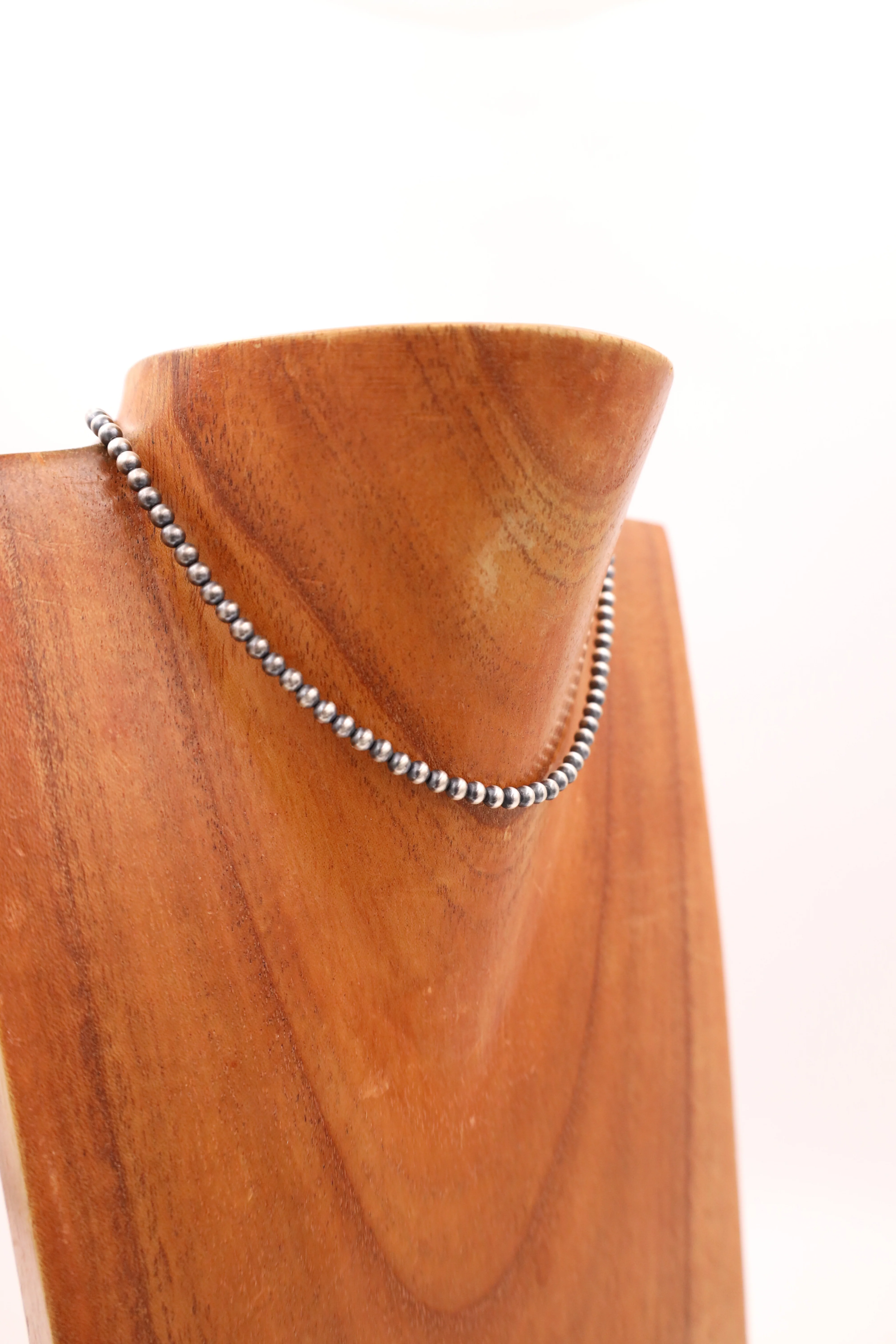Sterling Silver Navajo Pearl 14" 4MM Necklace - Image 2