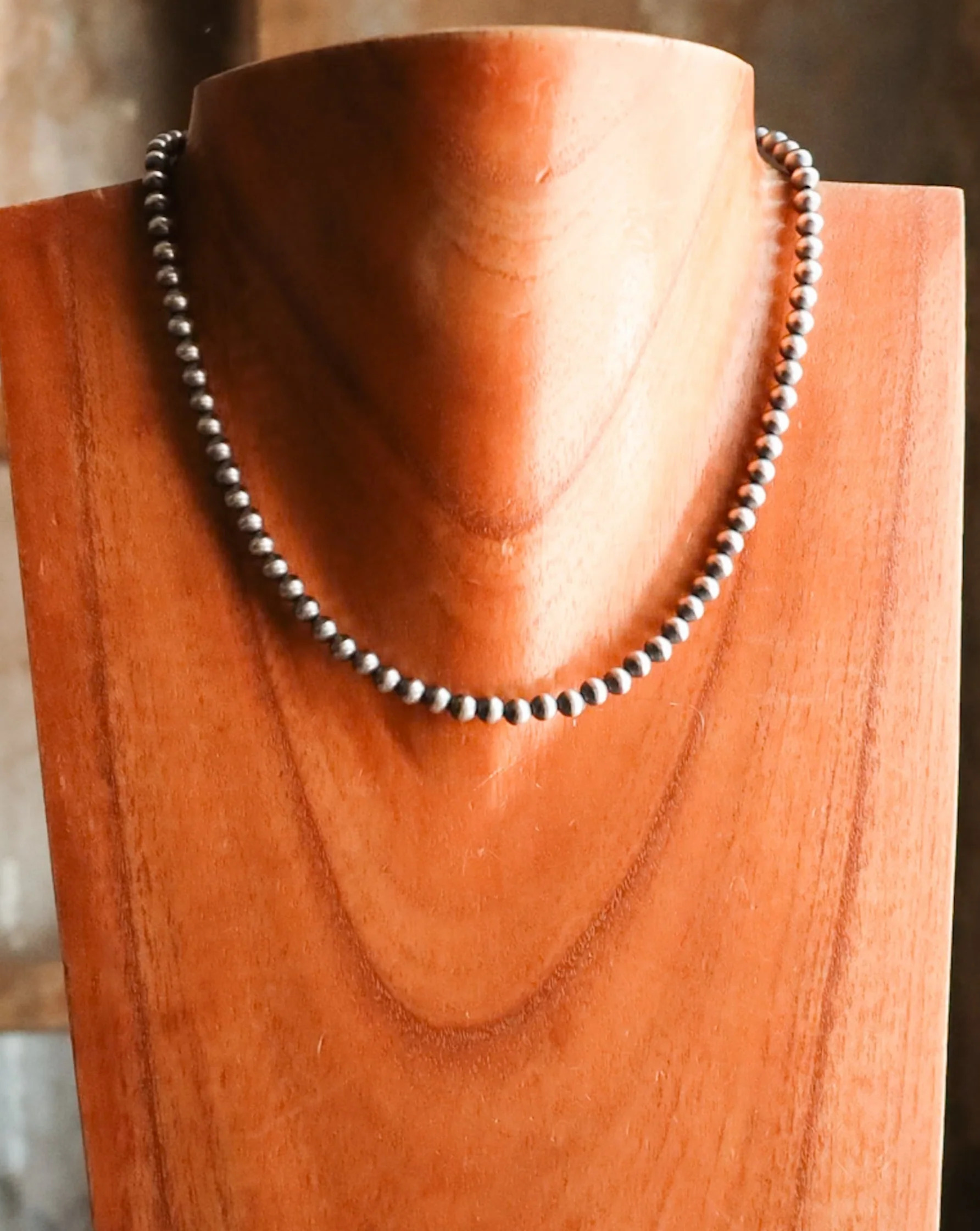 Sterling Silver Navajo Pearl 16" 5MM Necklace