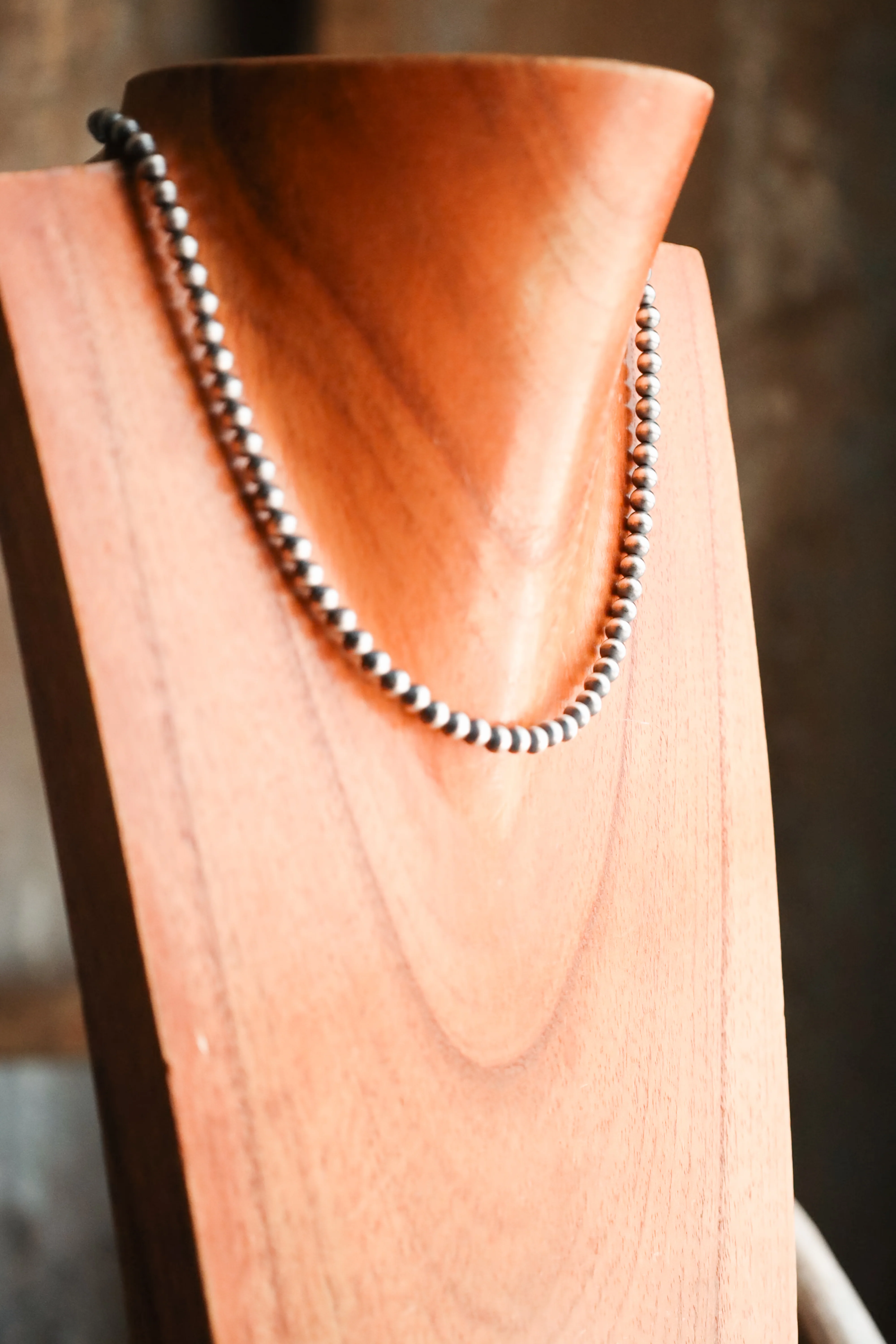 Sterling Silver Navajo Pearl 16" 5MM Necklace - Image 4