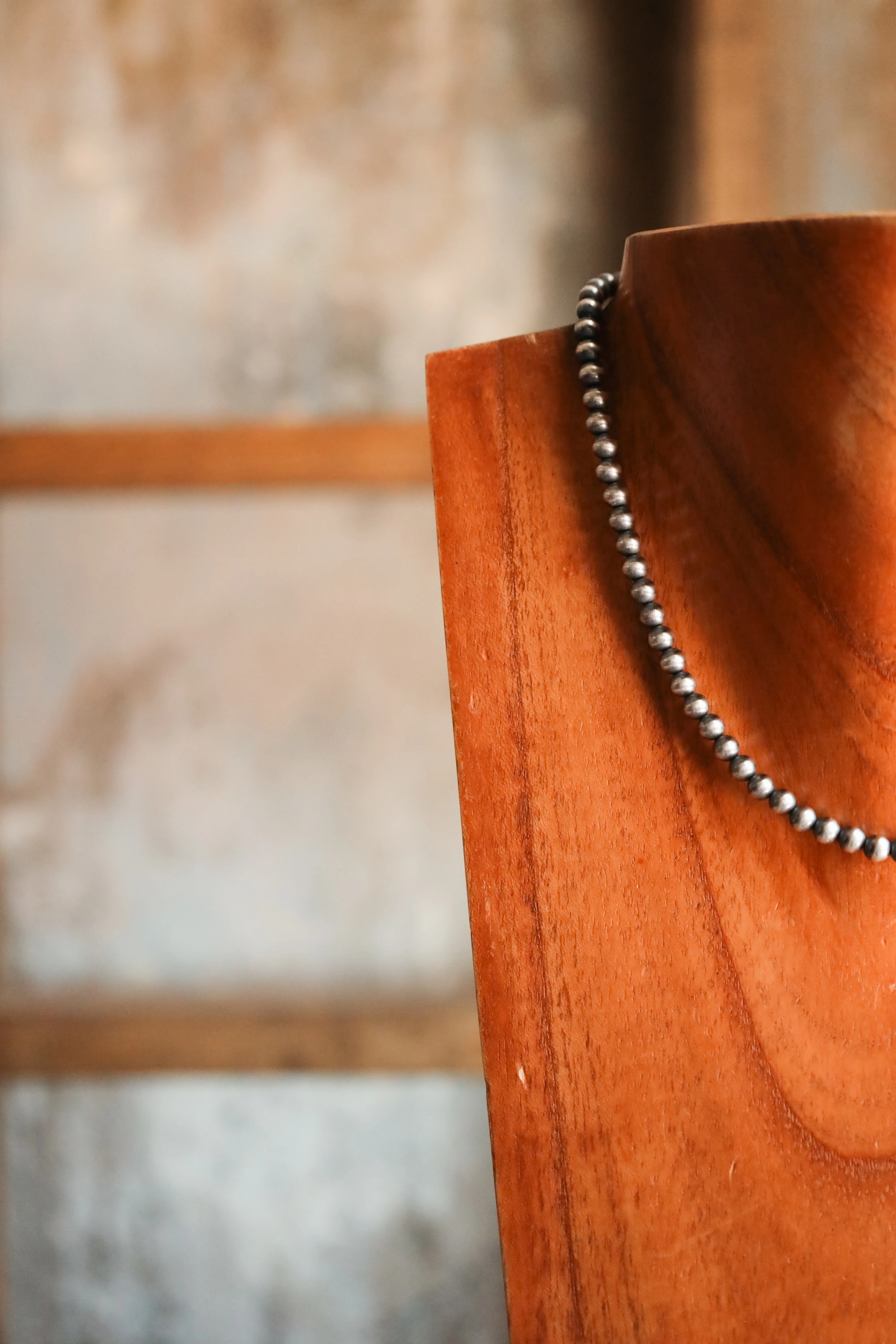 Sterling Silver Navajo Pearl 16" 5MM Necklace - Image 5