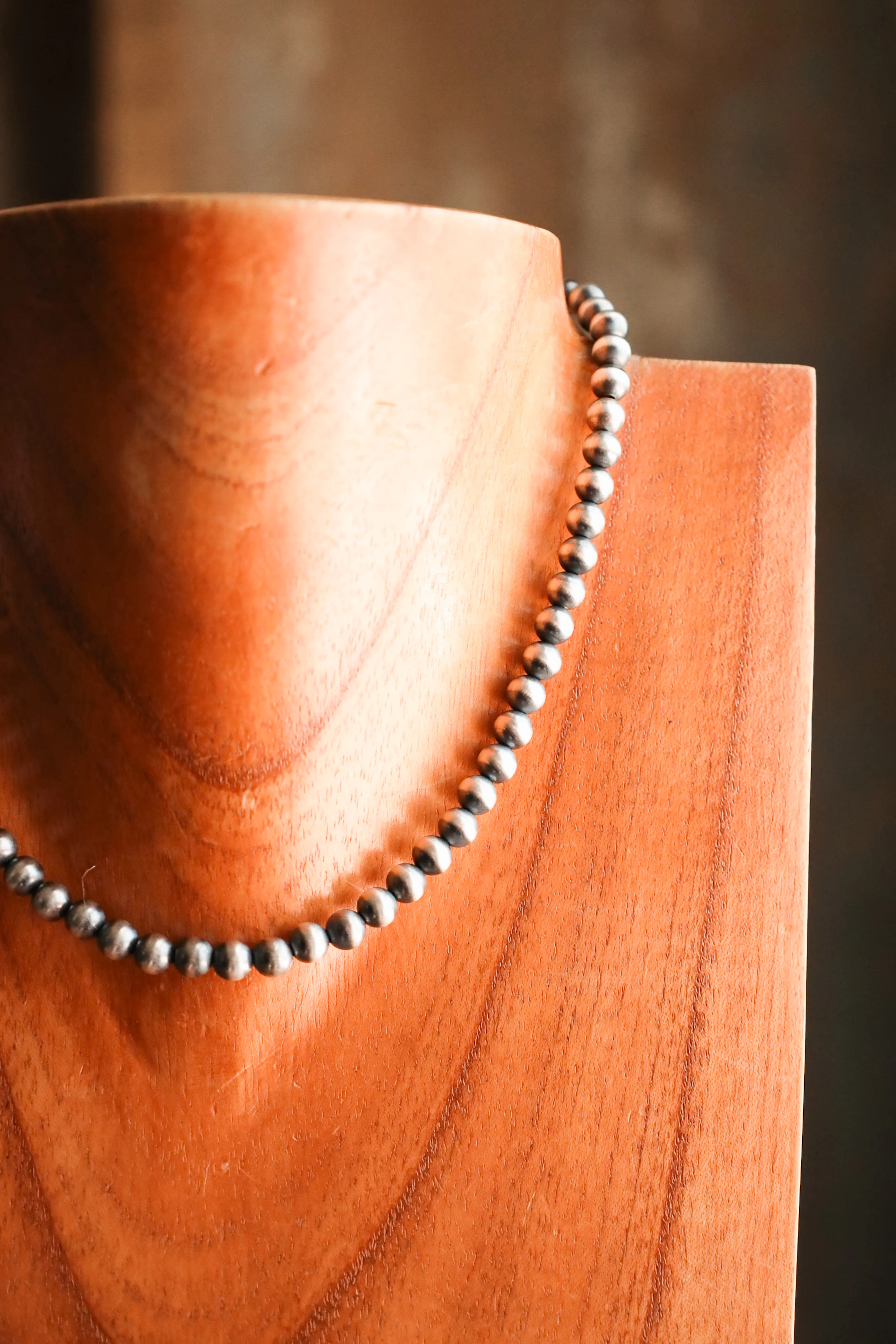 Sterling Silver Navajo Pearl 16" 6MM Necklace - Image 3