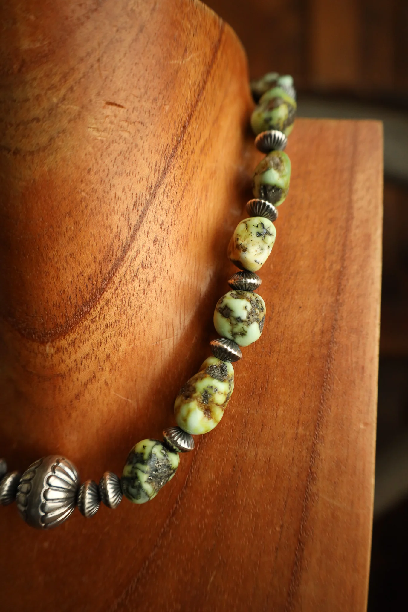 16" Palomino Turquoise Sterling Silver Beads Necklace - Image 6