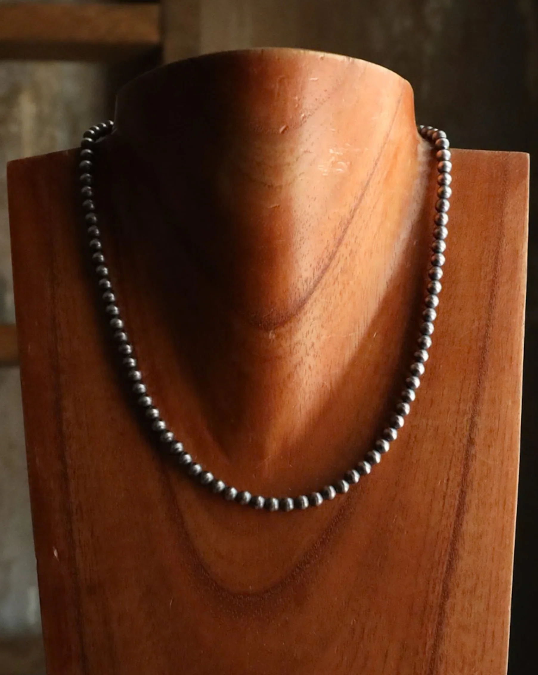 Sterling Silver Navajo Pearl 18" 5MM Necklace