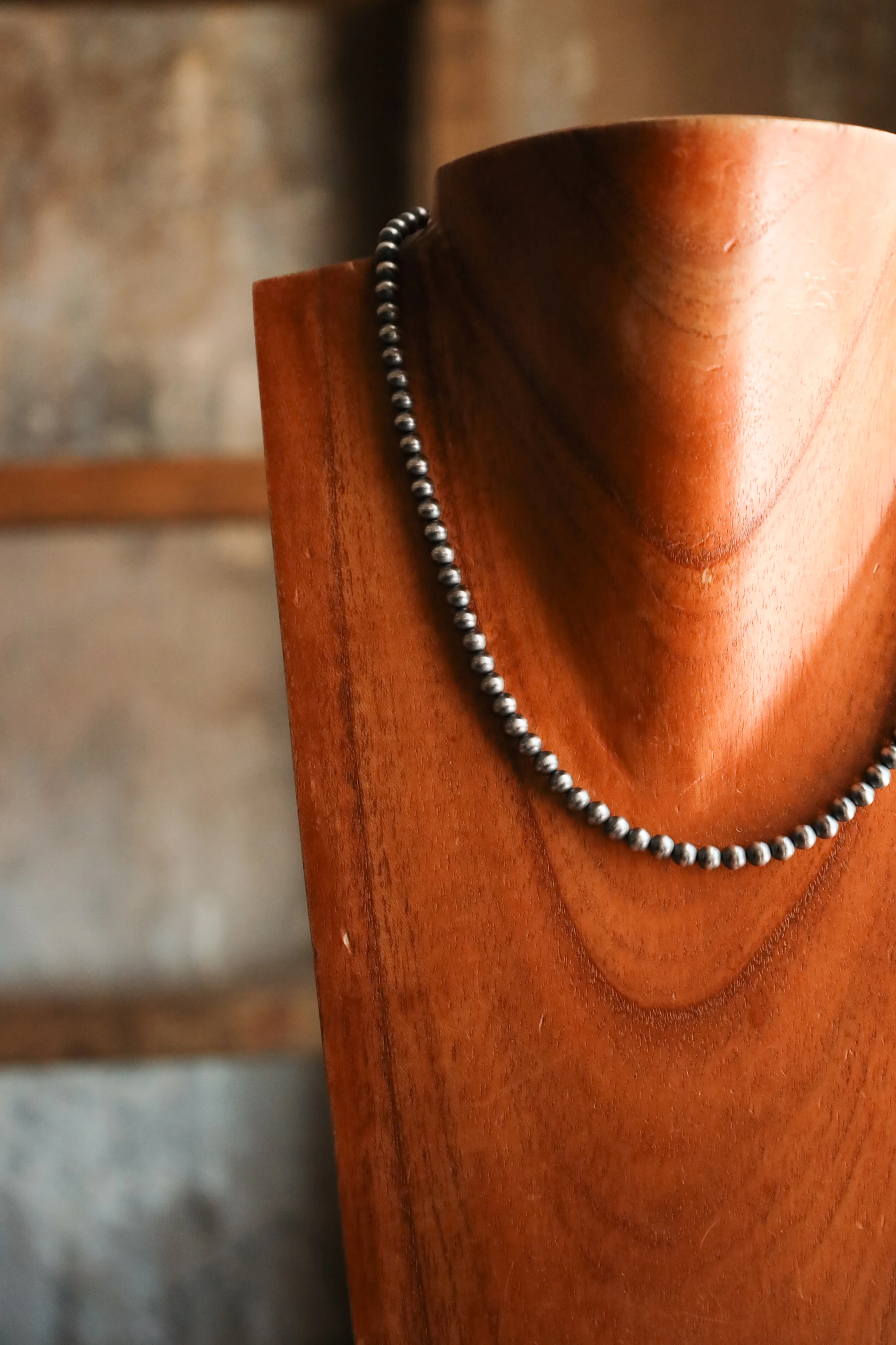 Sterling Silver Navajo Pearl 18" 5MM Necklace - Image 2