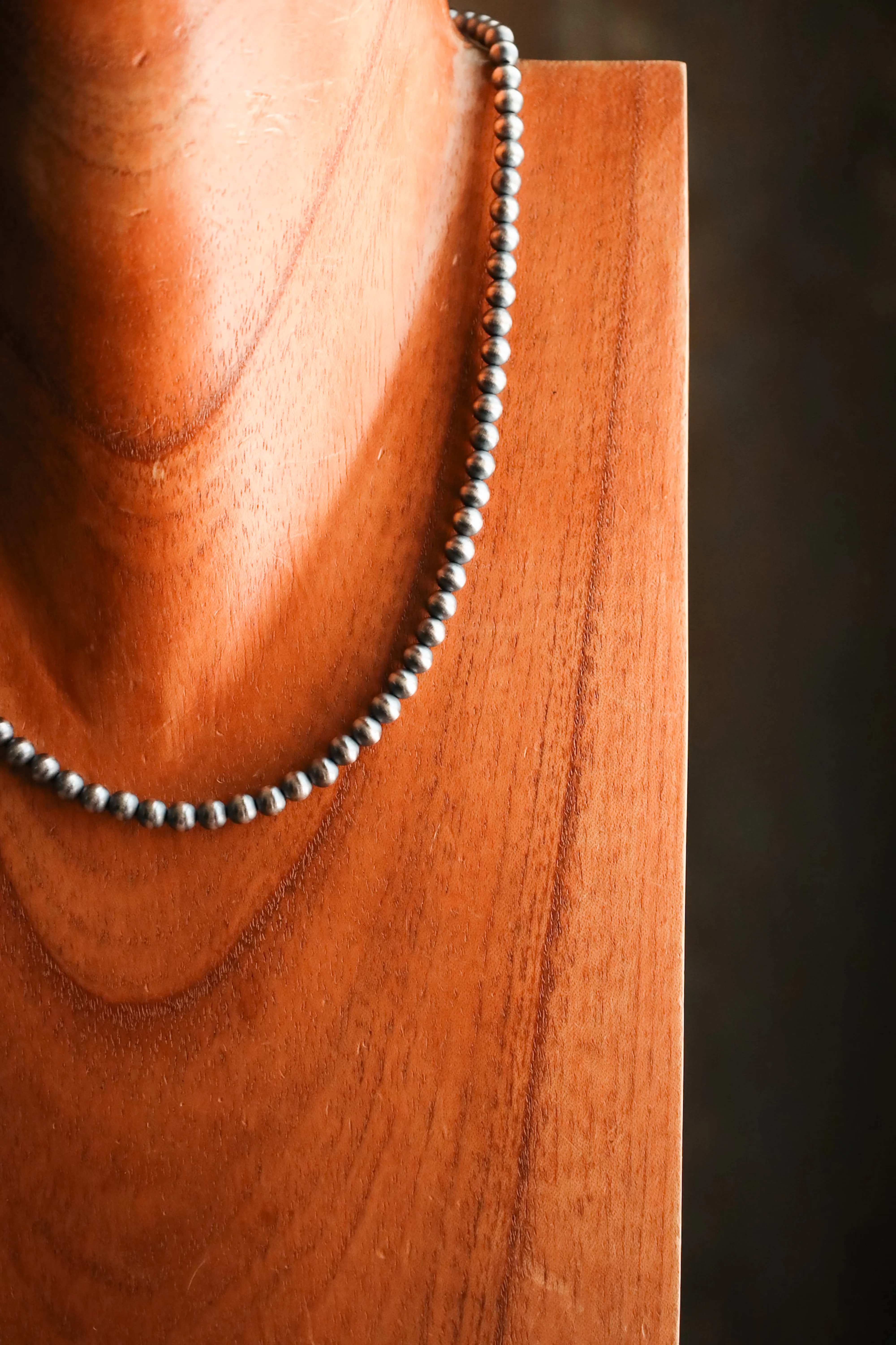 Sterling Silver Navajo Pearl 18" 5MM Necklace - Image 3