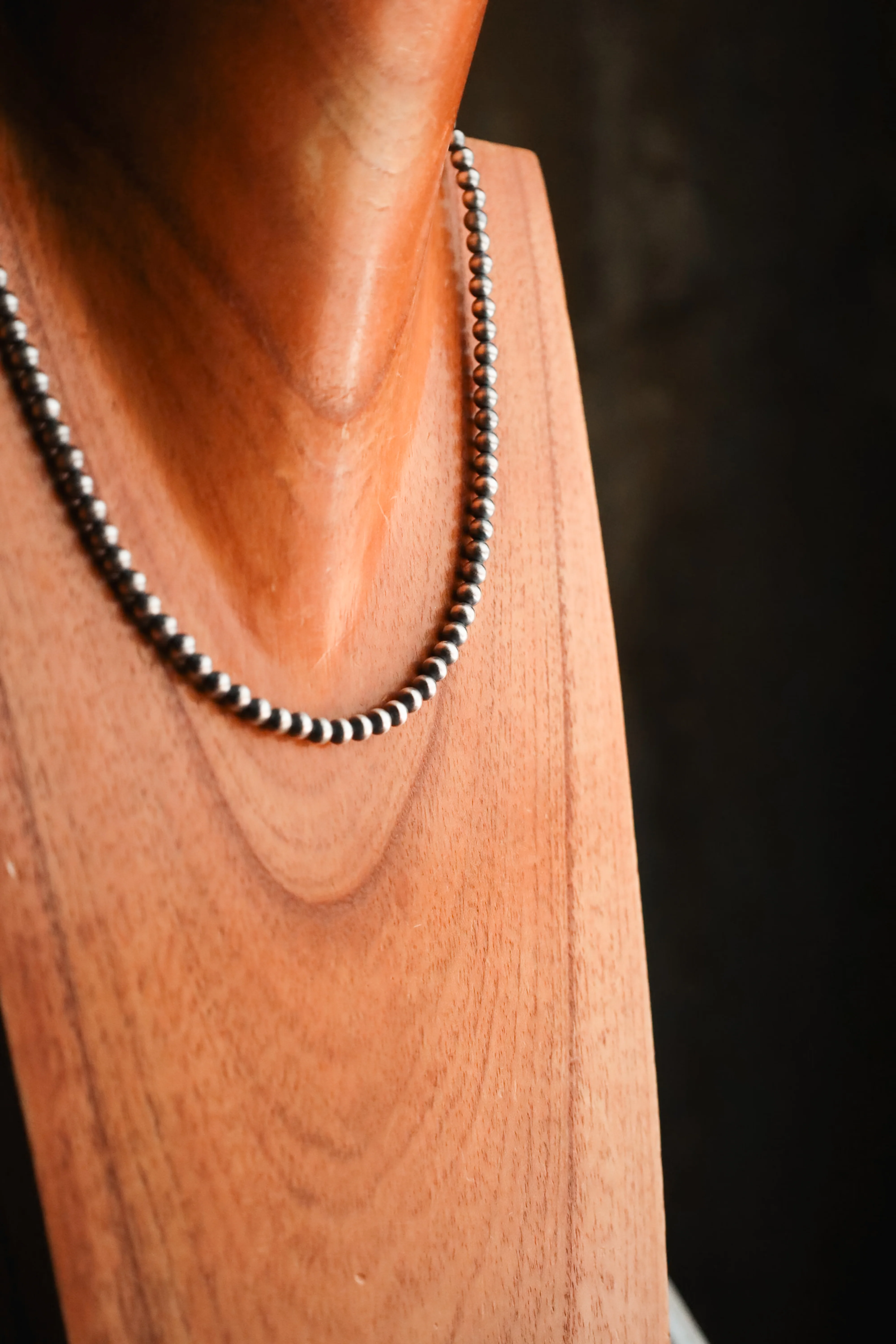 Sterling Silver Navajo Pearl 18" 5MM Necklace - Image 5