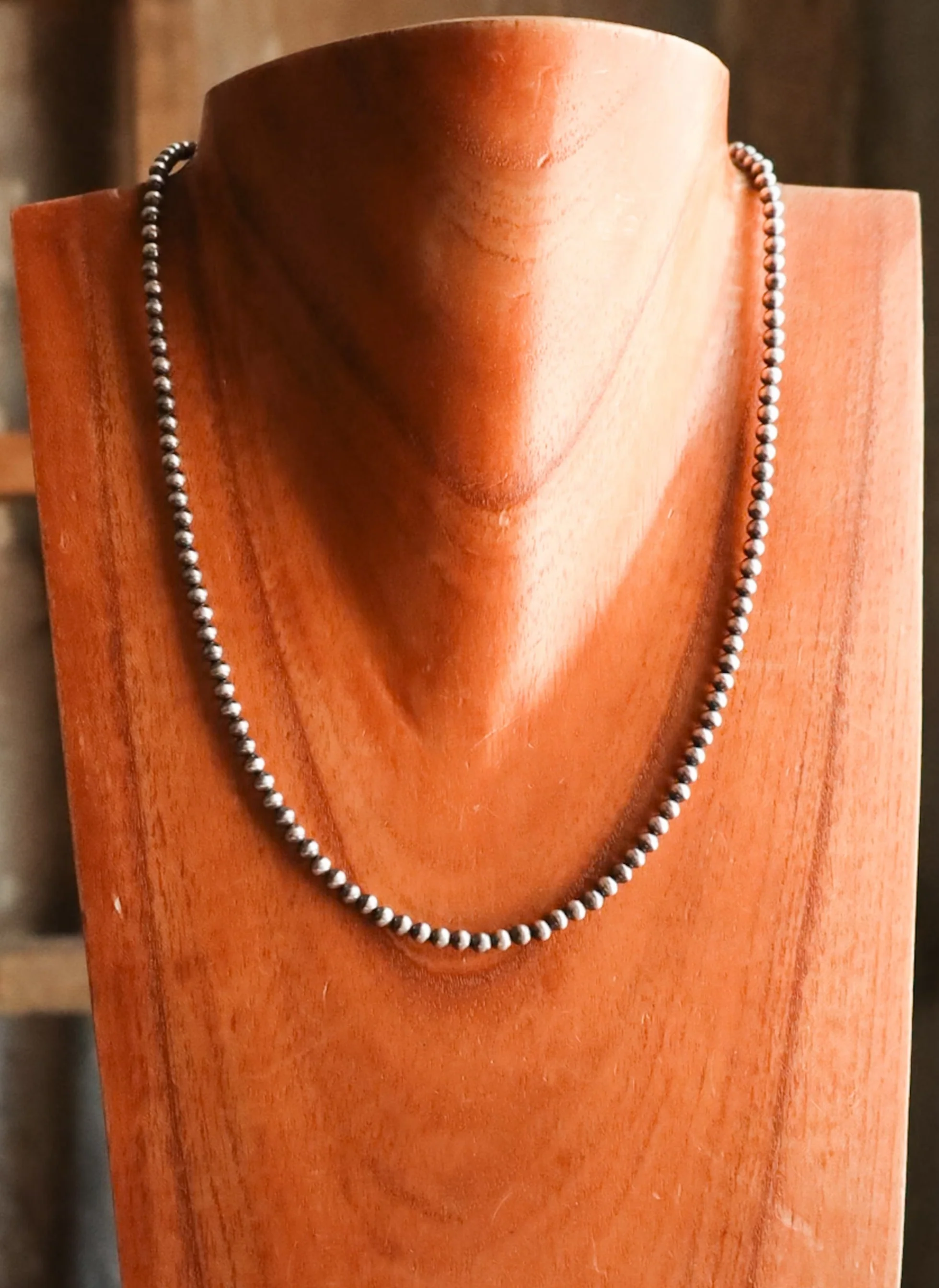 Sterling Silver Navajo Pearl 20" 4MM Necklace