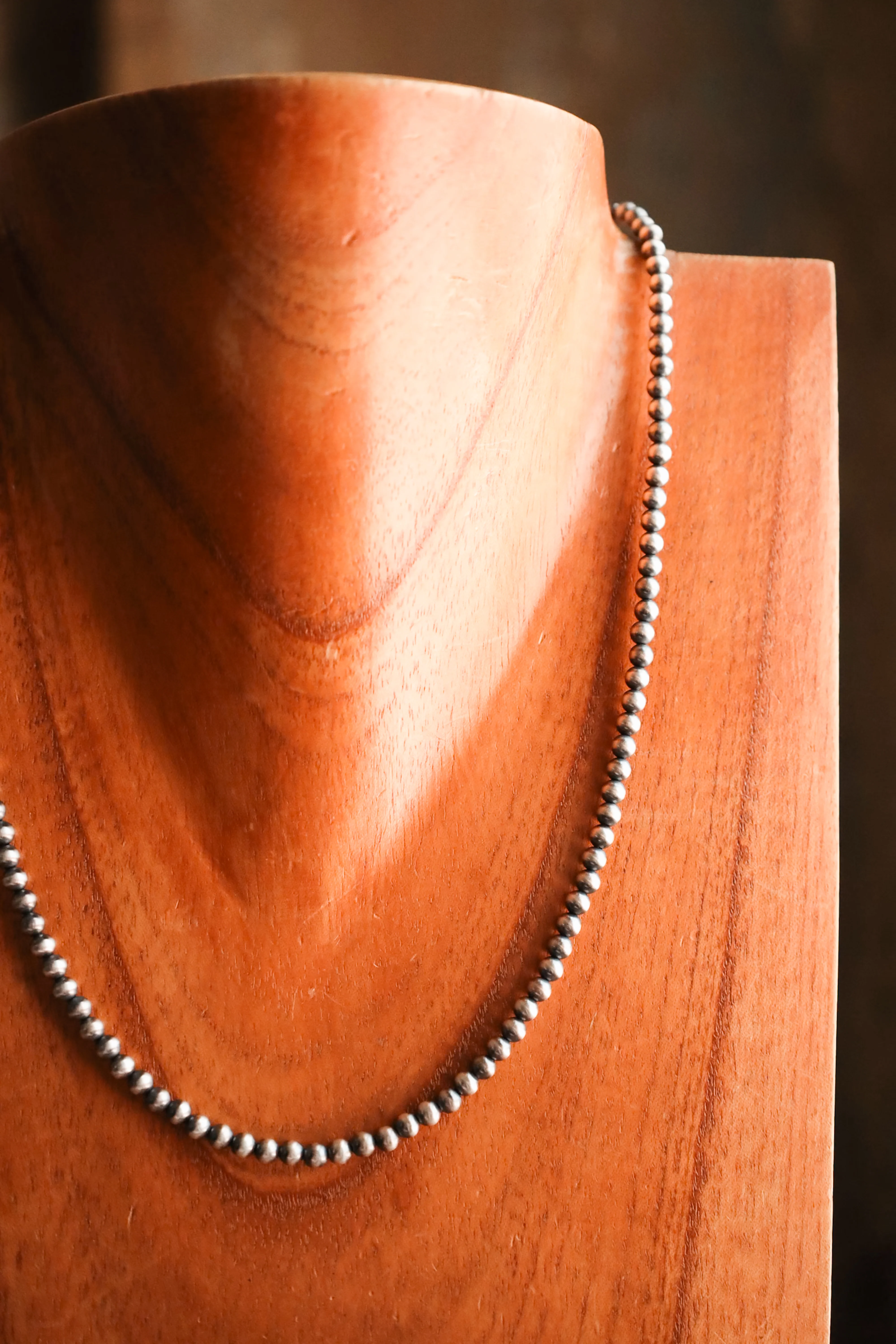 Sterling Silver Navajo Pearl 20" 4MM Necklace - Image 3