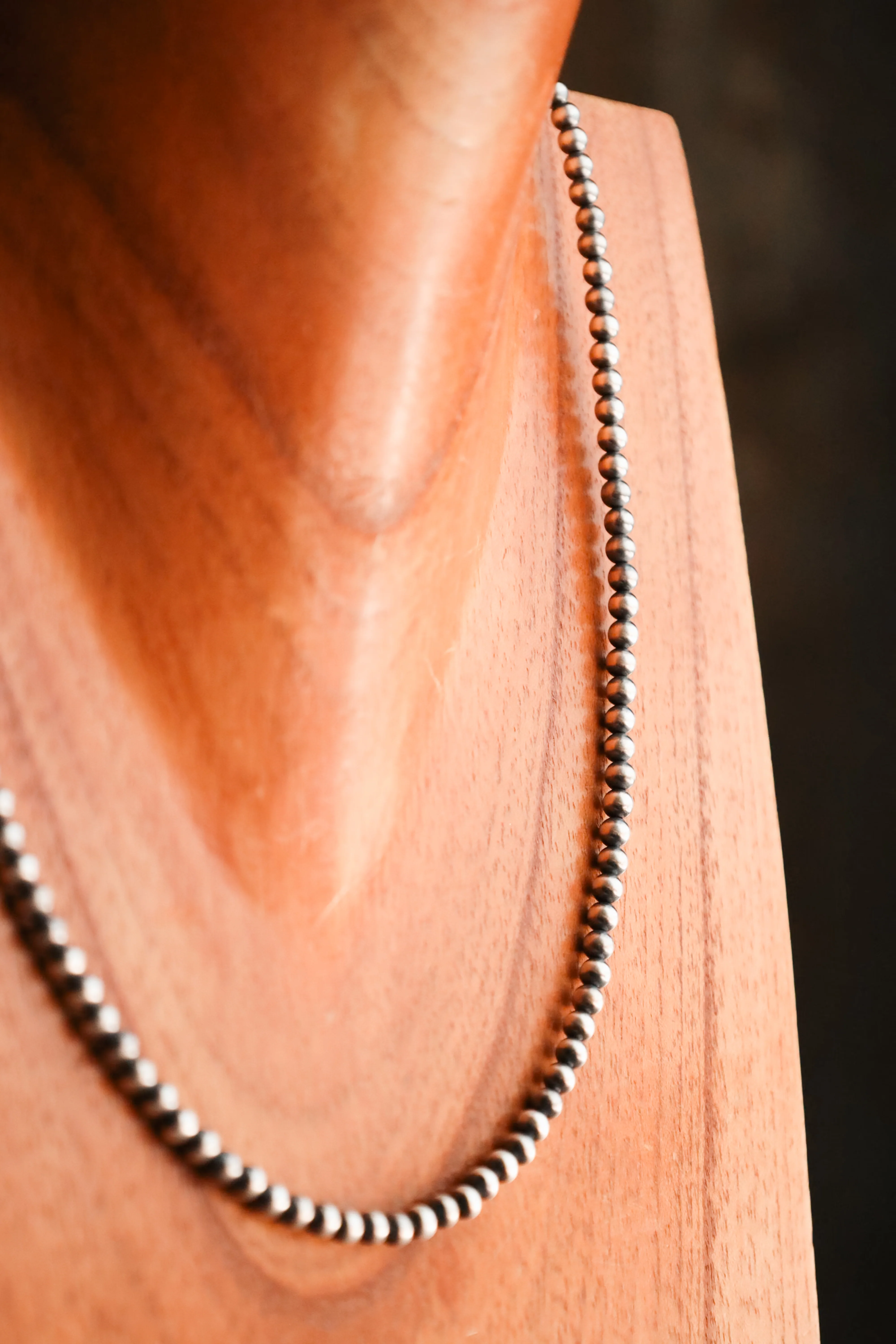 Sterling Silver Navajo Pearl 20" 4MM Necklace - Image 6