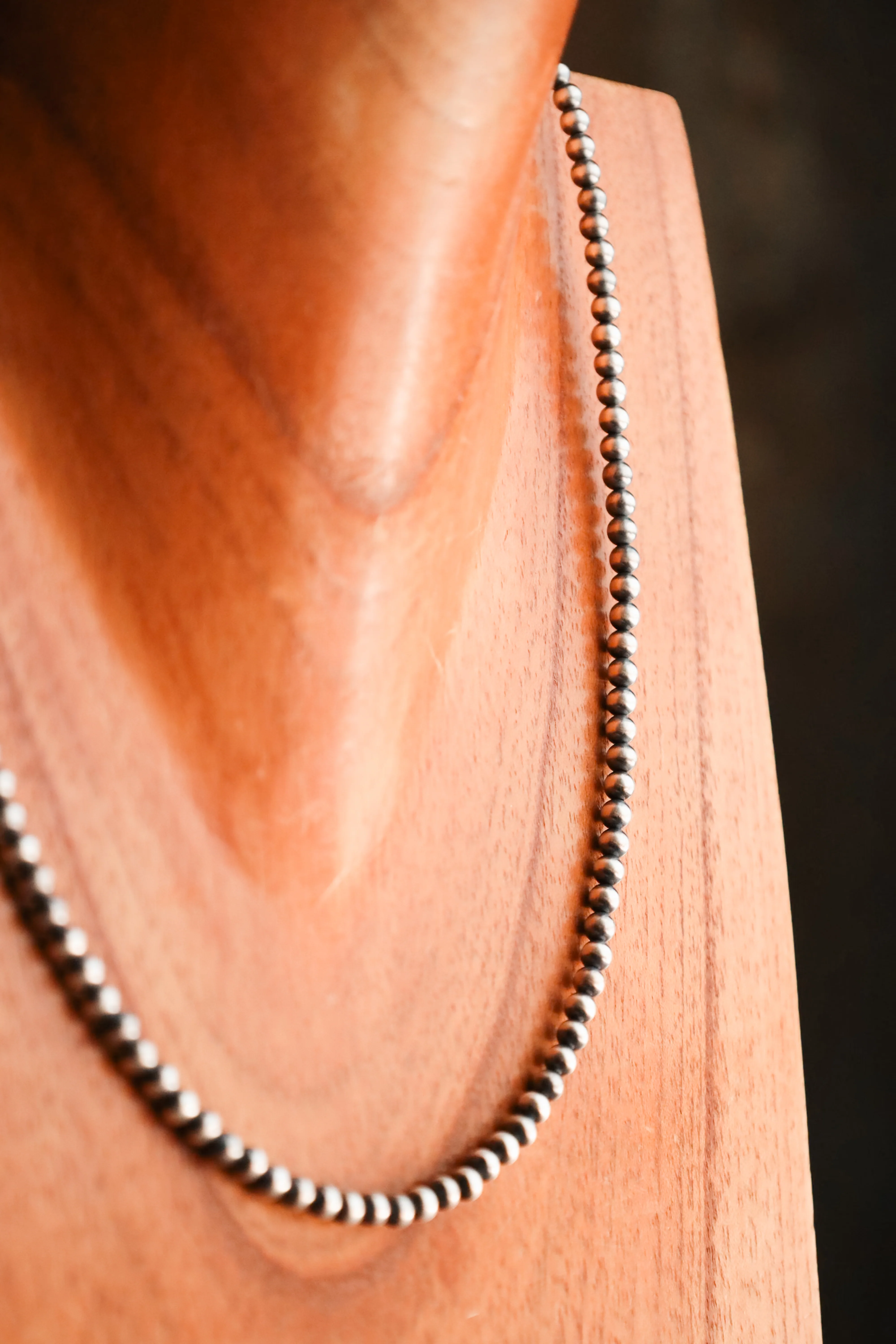 Sterling Silver Navajo Pearl 20" 4MM Necklace - Image 7