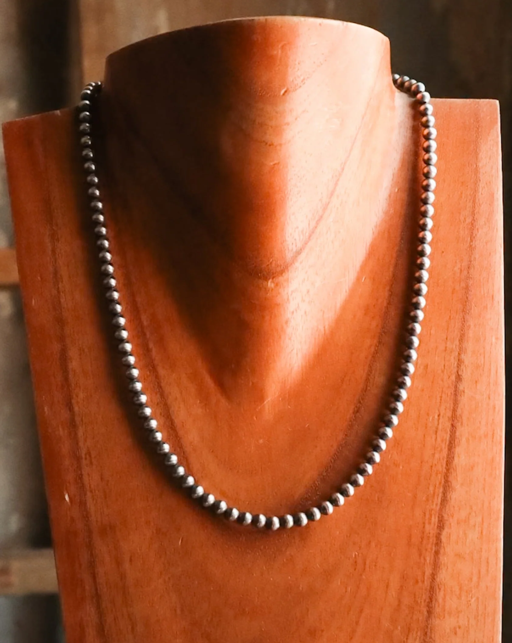 Sterling Silver Navajo Pearl 20" 5MM Necklace