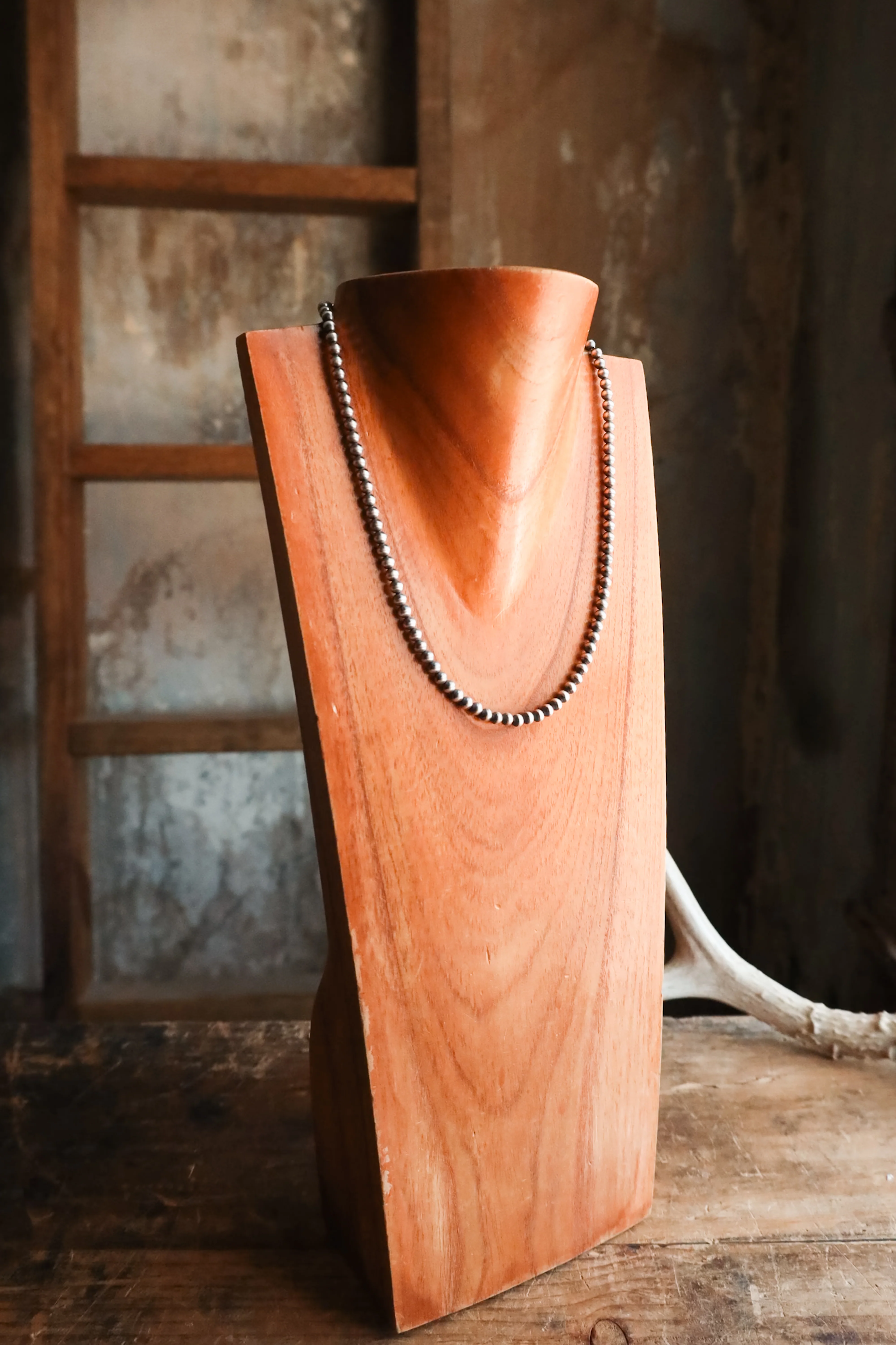 Sterling Silver Navajo Pearl 20" 5MM Necklace - Image 2