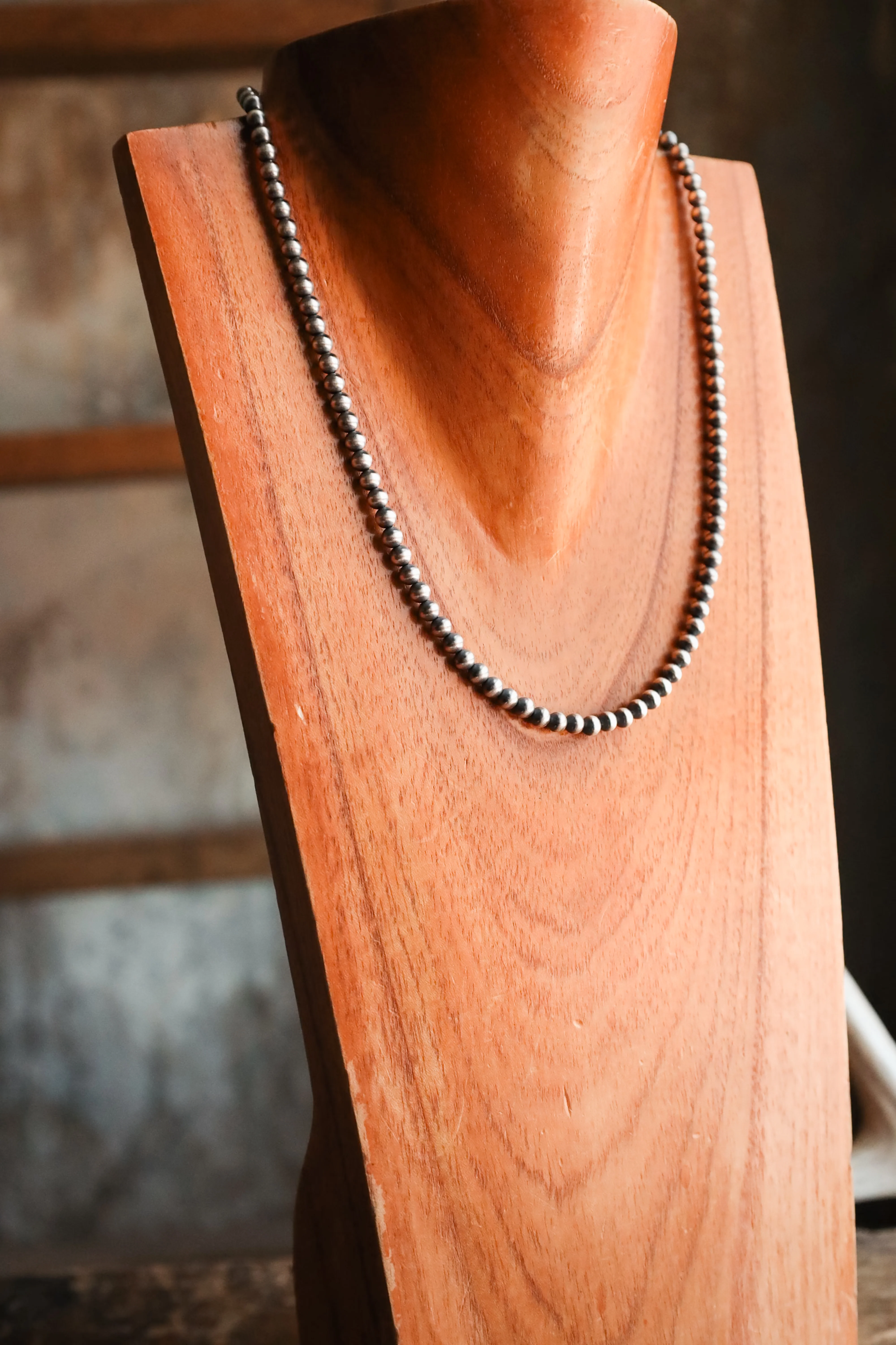 Sterling Silver Navajo Pearl 20" 5MM Necklace - Image 3
