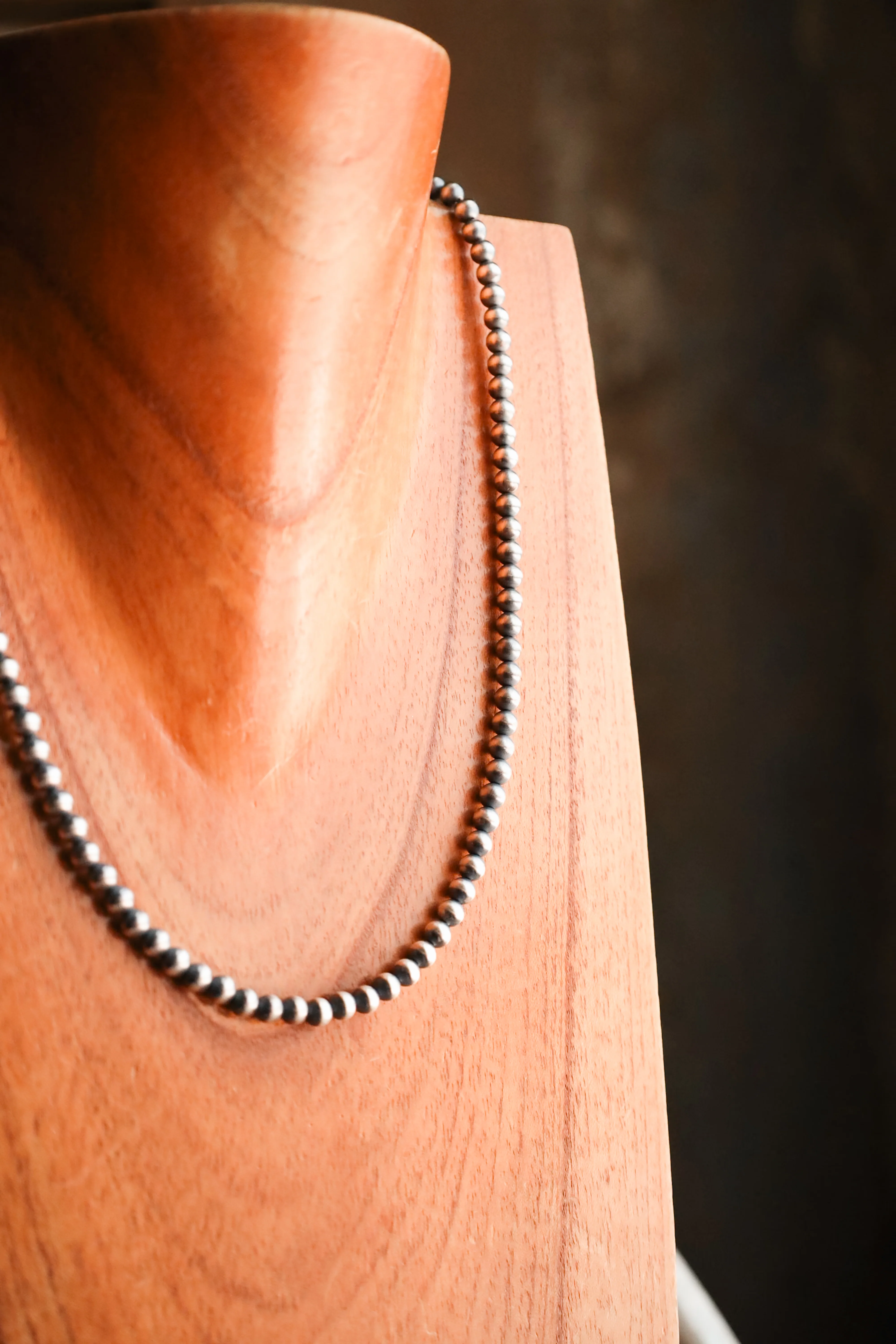 Sterling Silver Navajo Pearl 20" 5MM Necklace - Image 5