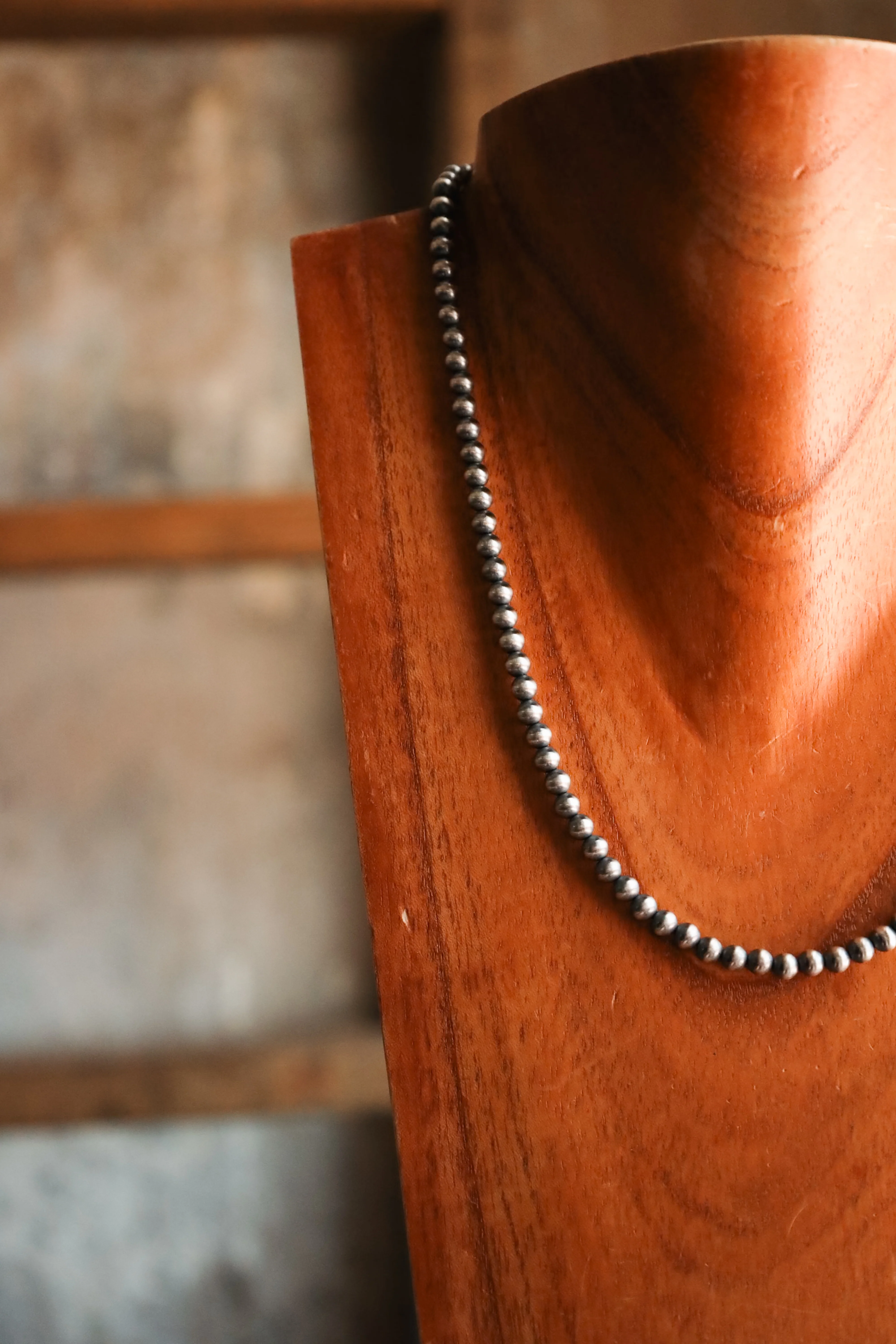 Sterling Silver Navajo Pearl 20" 5MM Necklace - Image 7